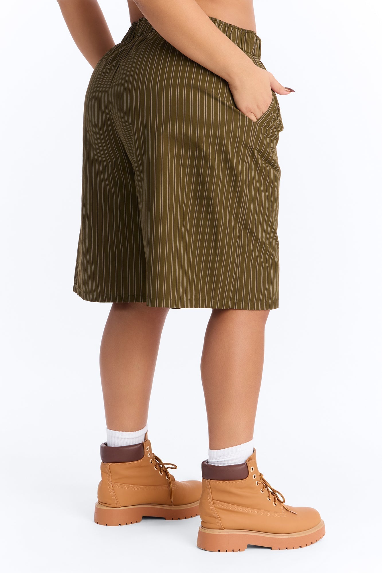 Aurora Striped Boxer Short - Olive/combo