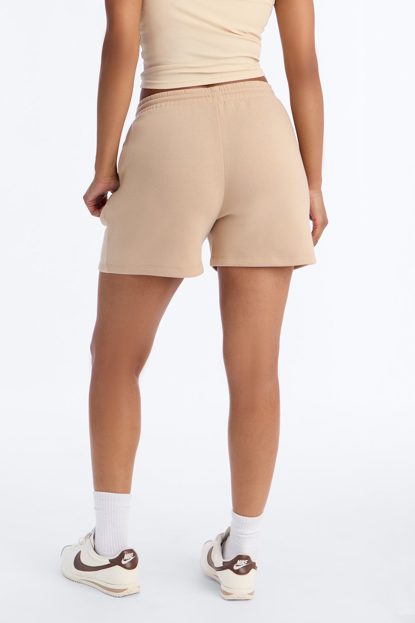 Jennifer Fleece Lounge Sweatshort - Taupe
