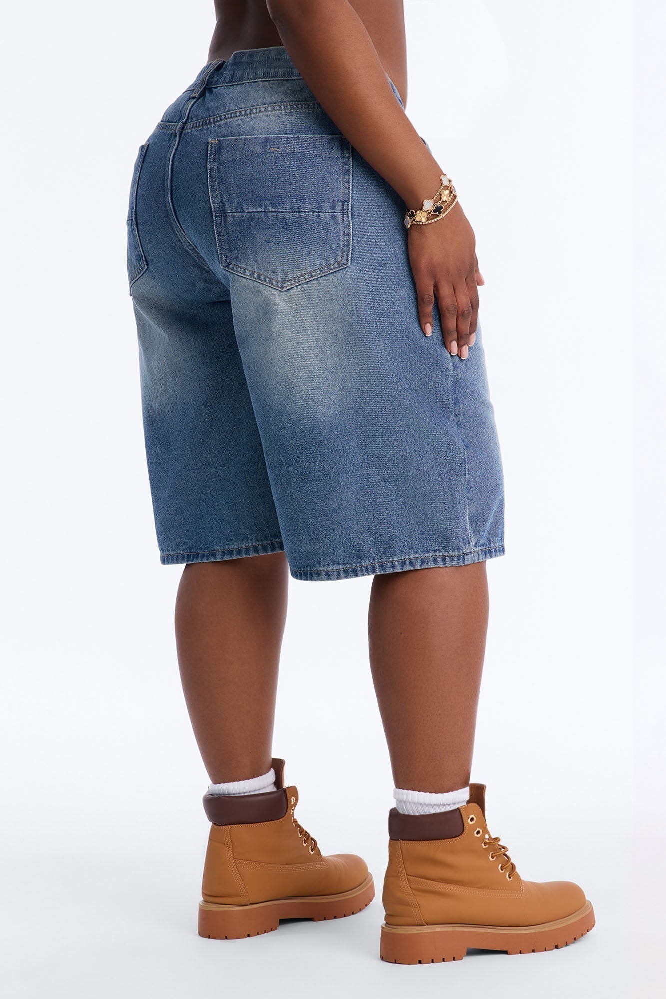 Basic Tinted Denim Jorts - Medium Wash