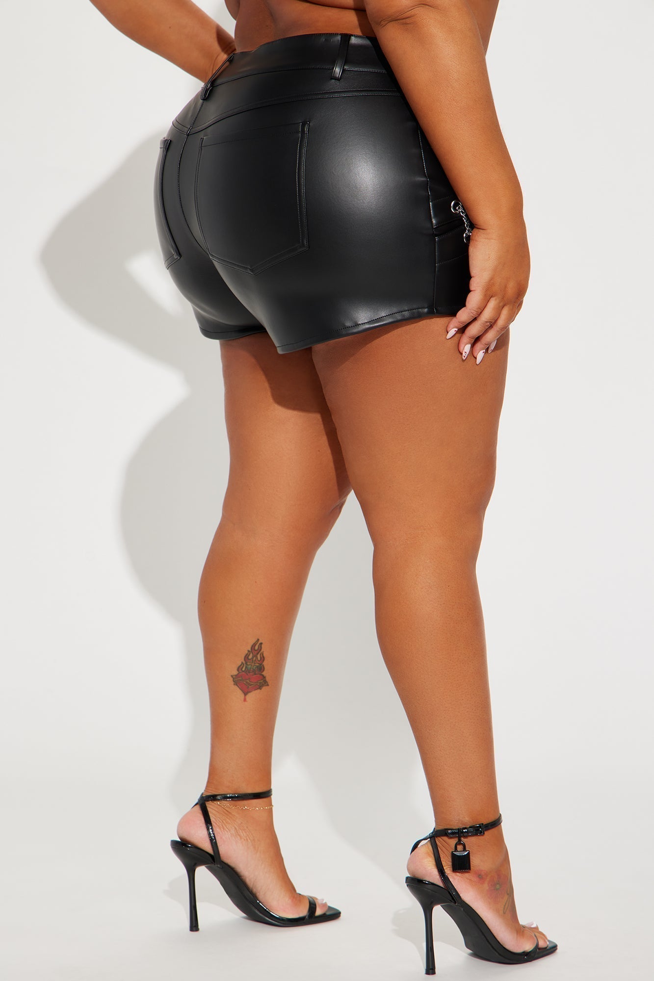 Seek And Destroy Faux Leather Short - Black