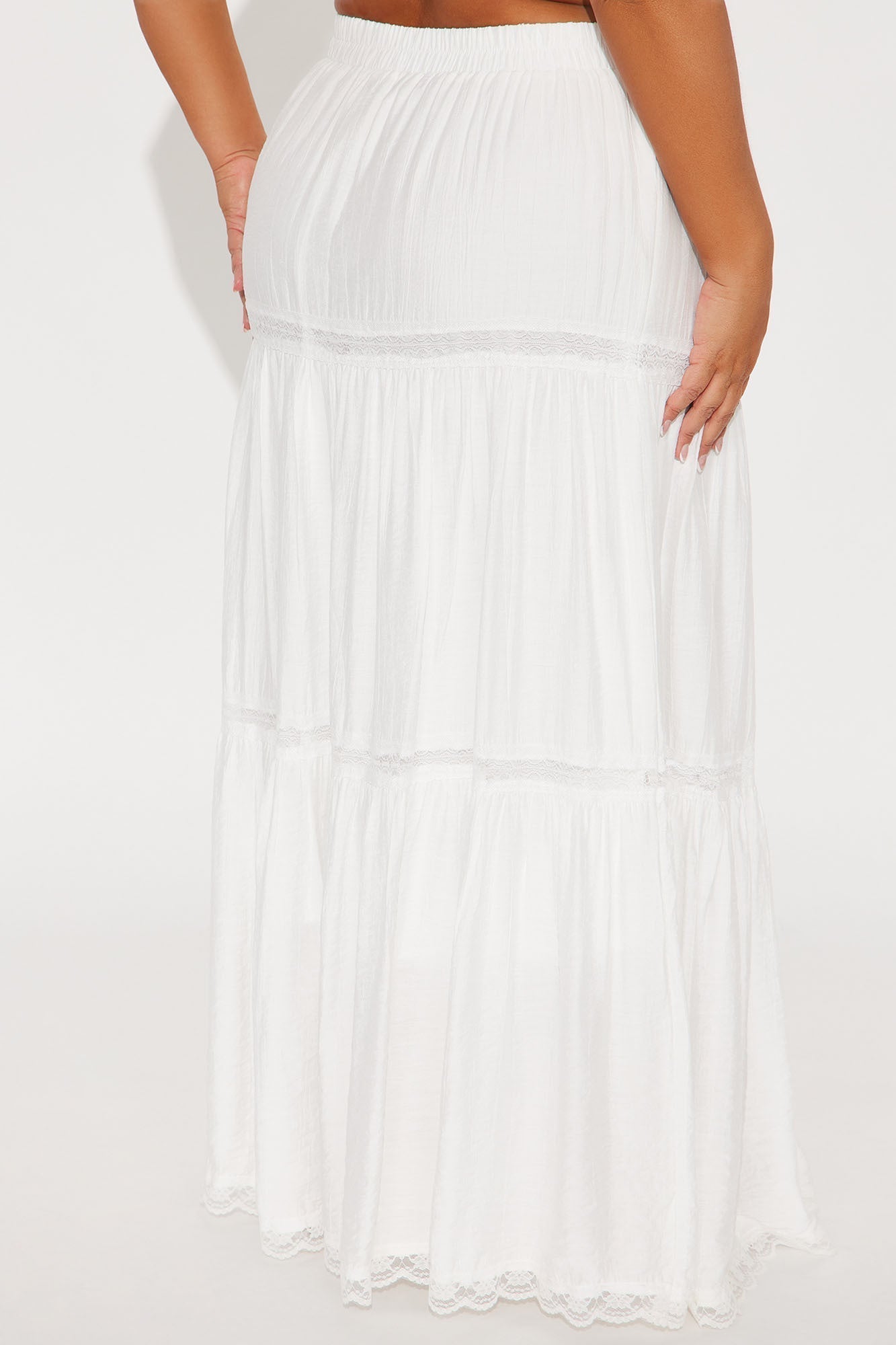 Natalia Tiered Gauze Maxi Skirt - White