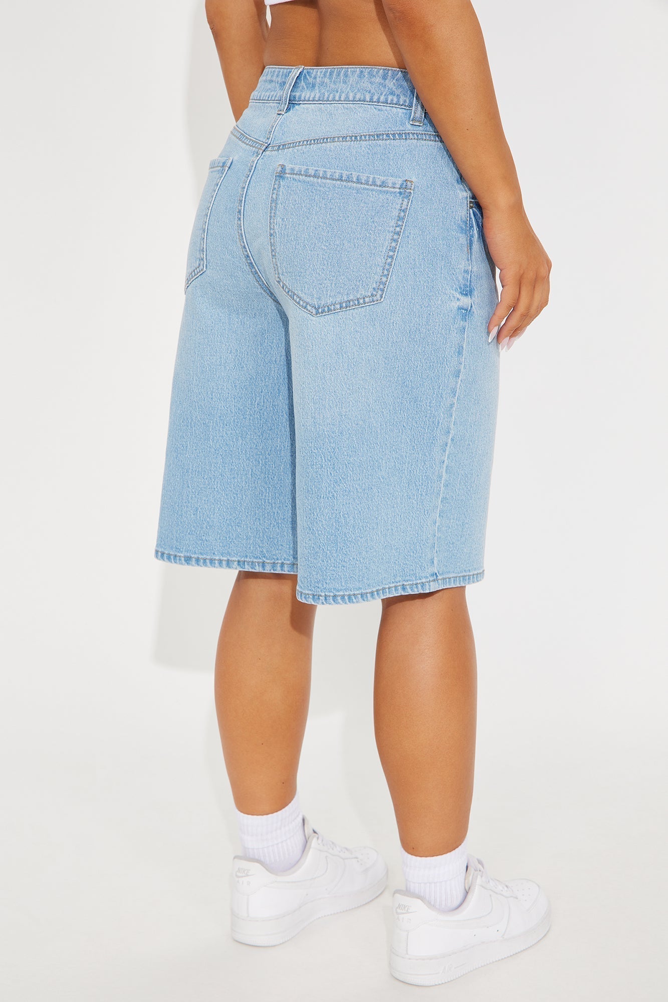Caddie Basic Denim Jorts - Light Wash