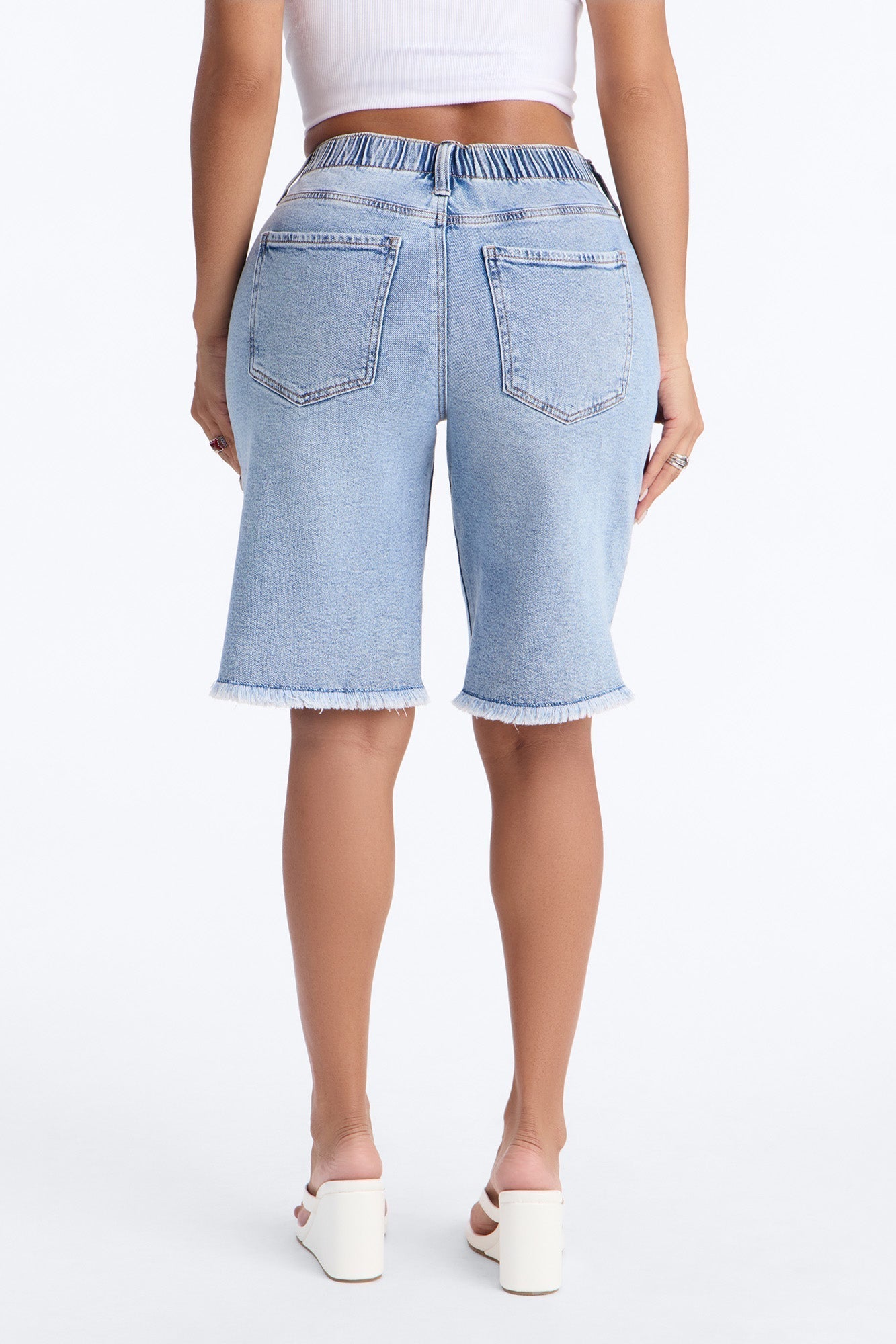 First Destination Stretch 90s Denim Jorts - Medium Wash
