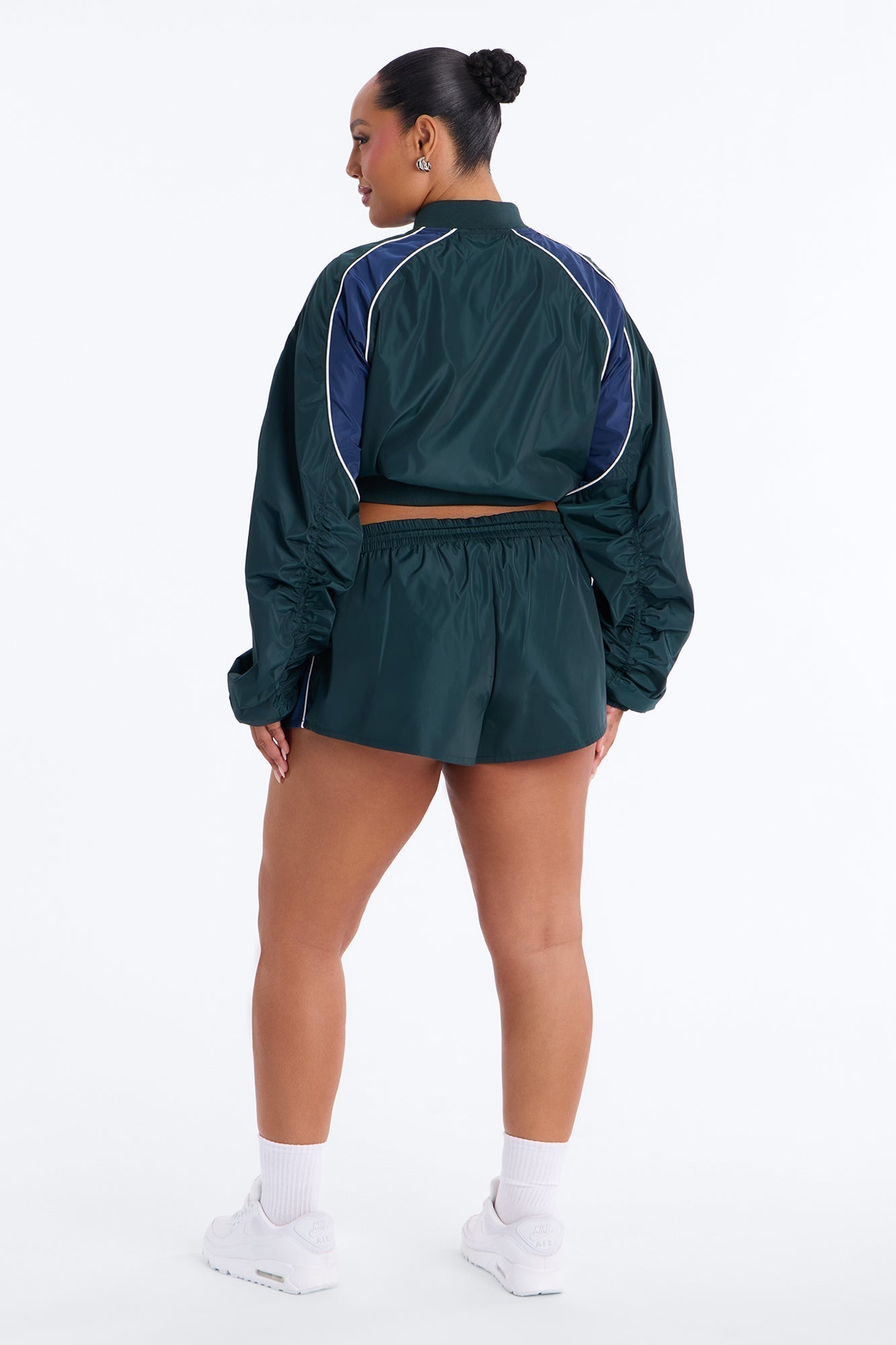 Your Best Shot Windbreaker Track Micro Short - Green/combo