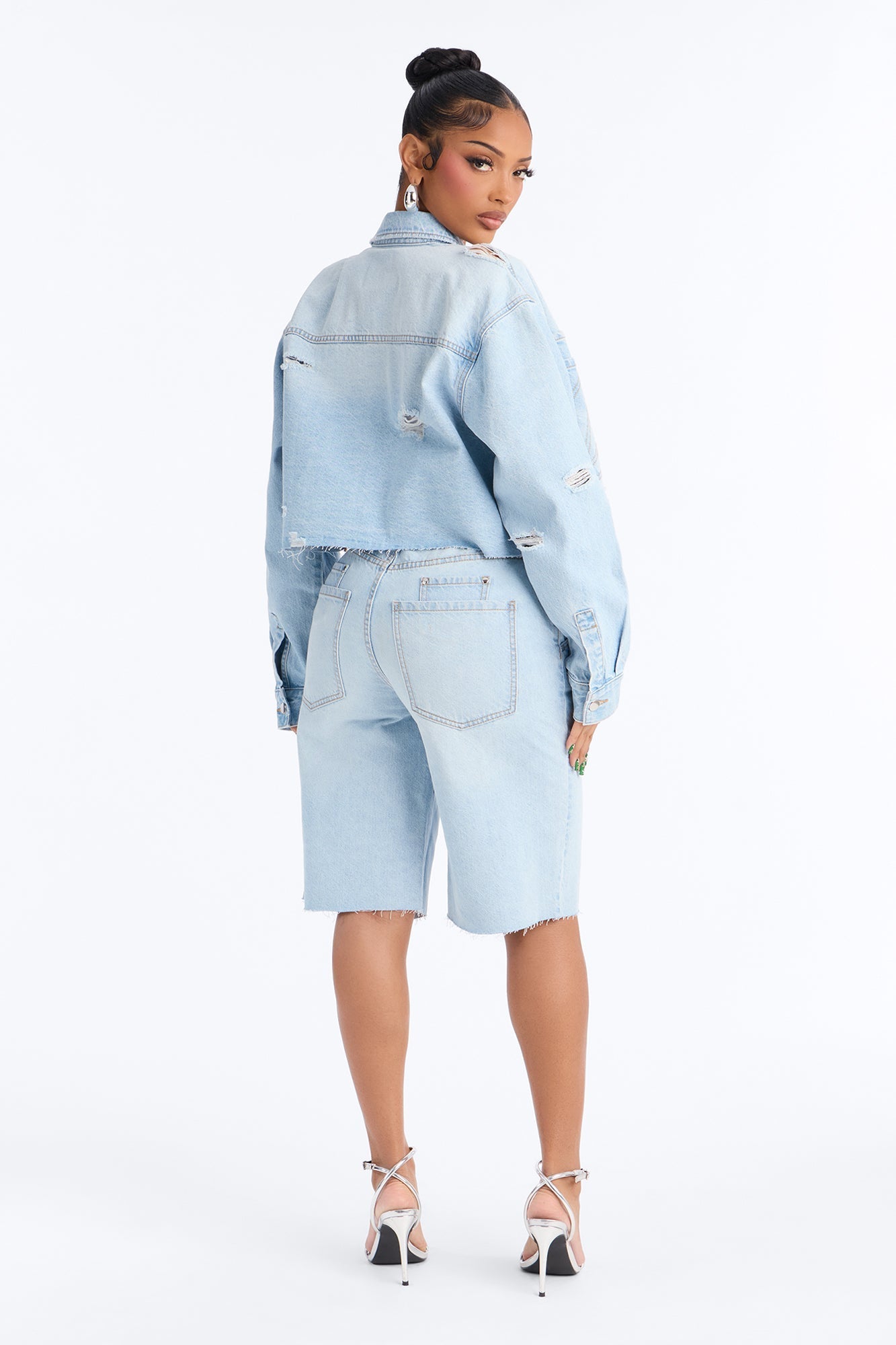 Clean Break Non Stretch Denim Jorts - Light Wash