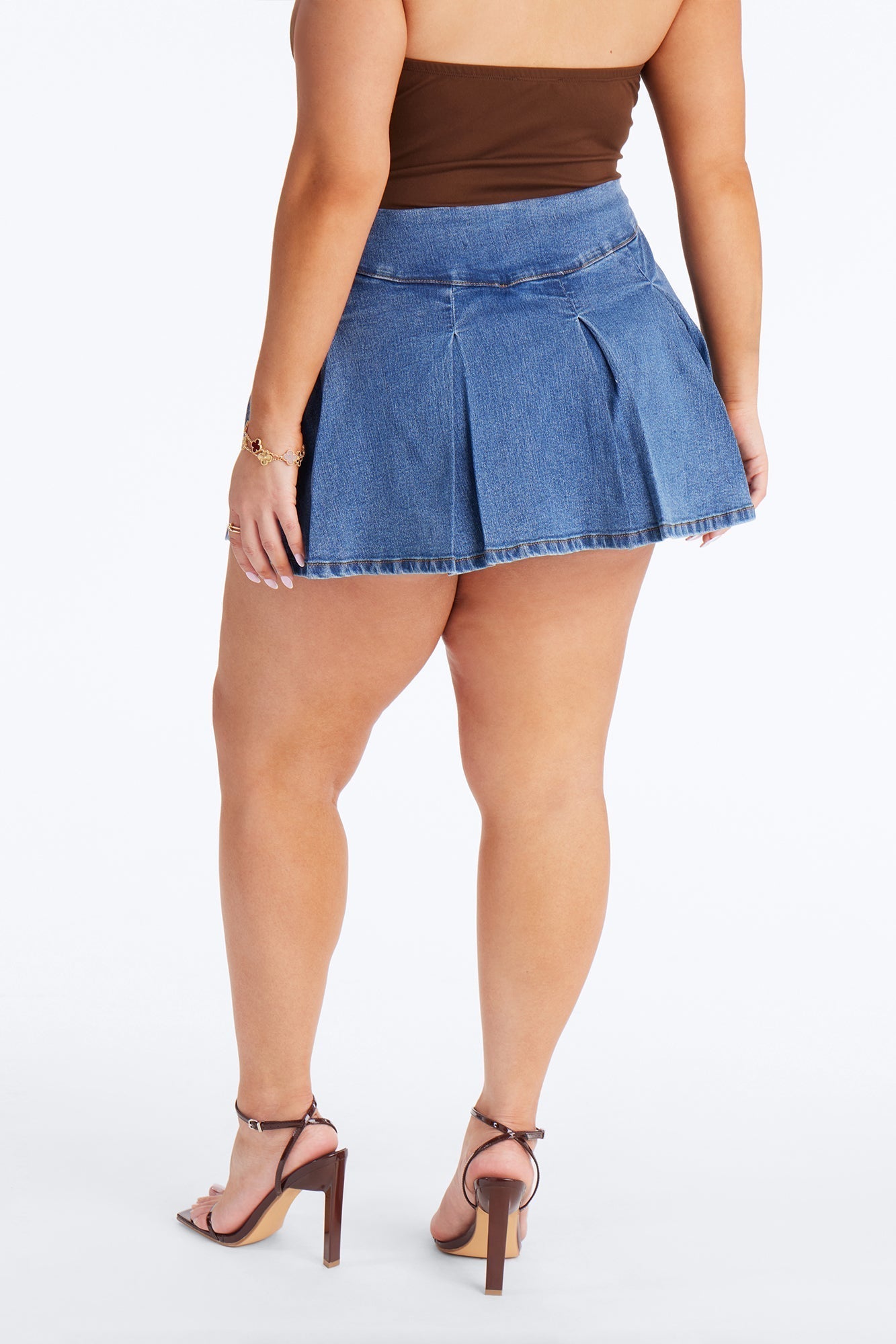Told You So Denim Micro Mini Skort - Medium Wash