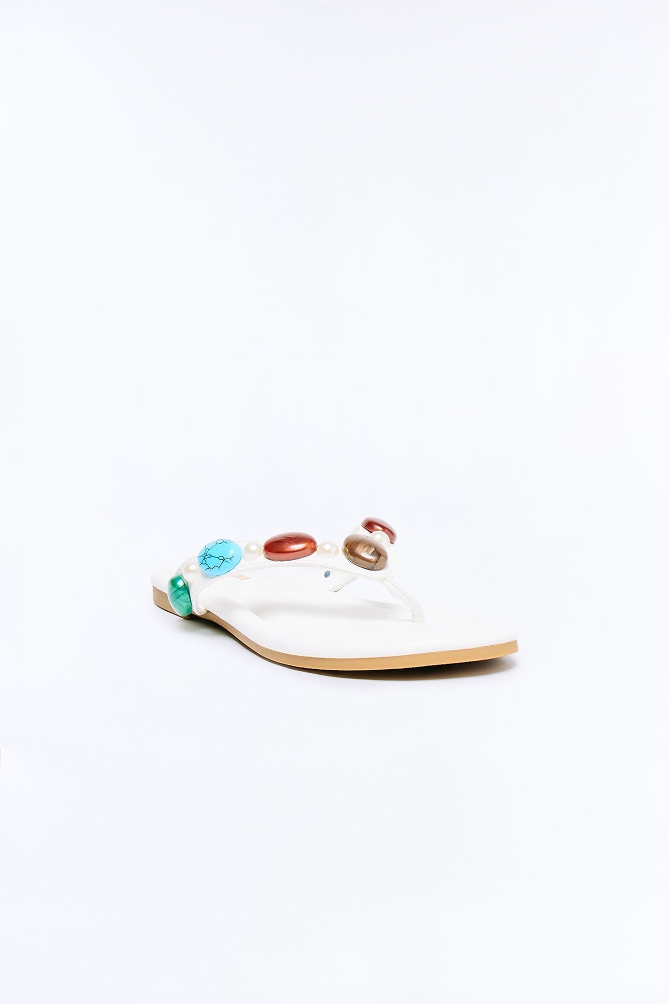Addison Stone Flip Flops - White