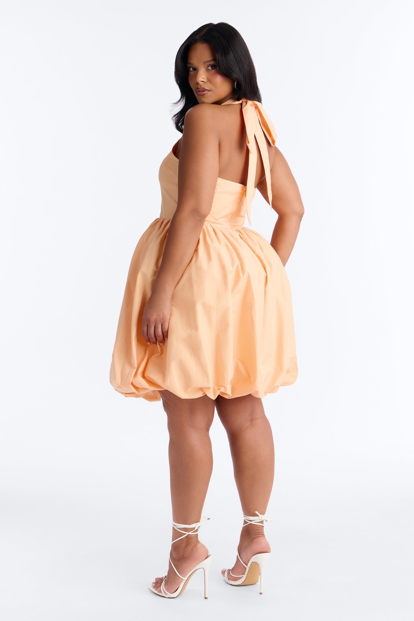 Lori Cutie Poplin Midi Dress - Peach