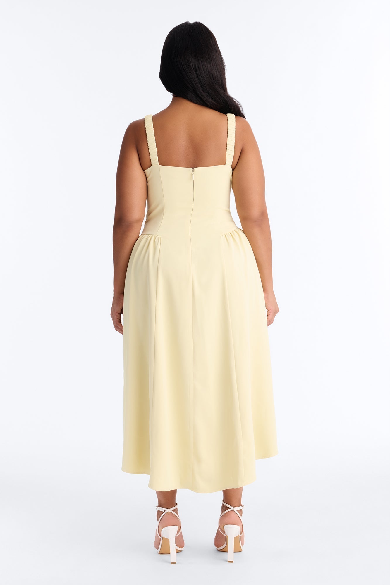 Sheri Crepe Midi Dress - Yellow