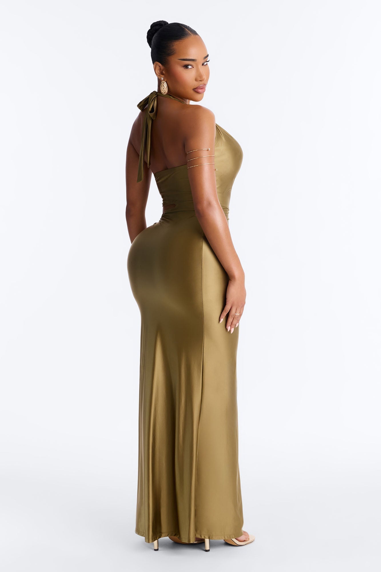 Temptress Sleeveless Maxi Dress - Olive