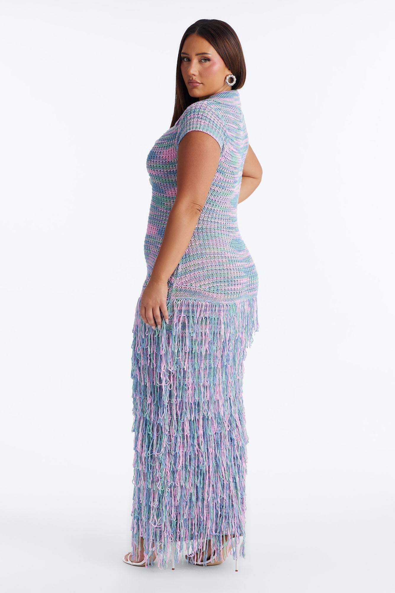 Catalina Marled Crochet Maxi Dress - Sage/combo