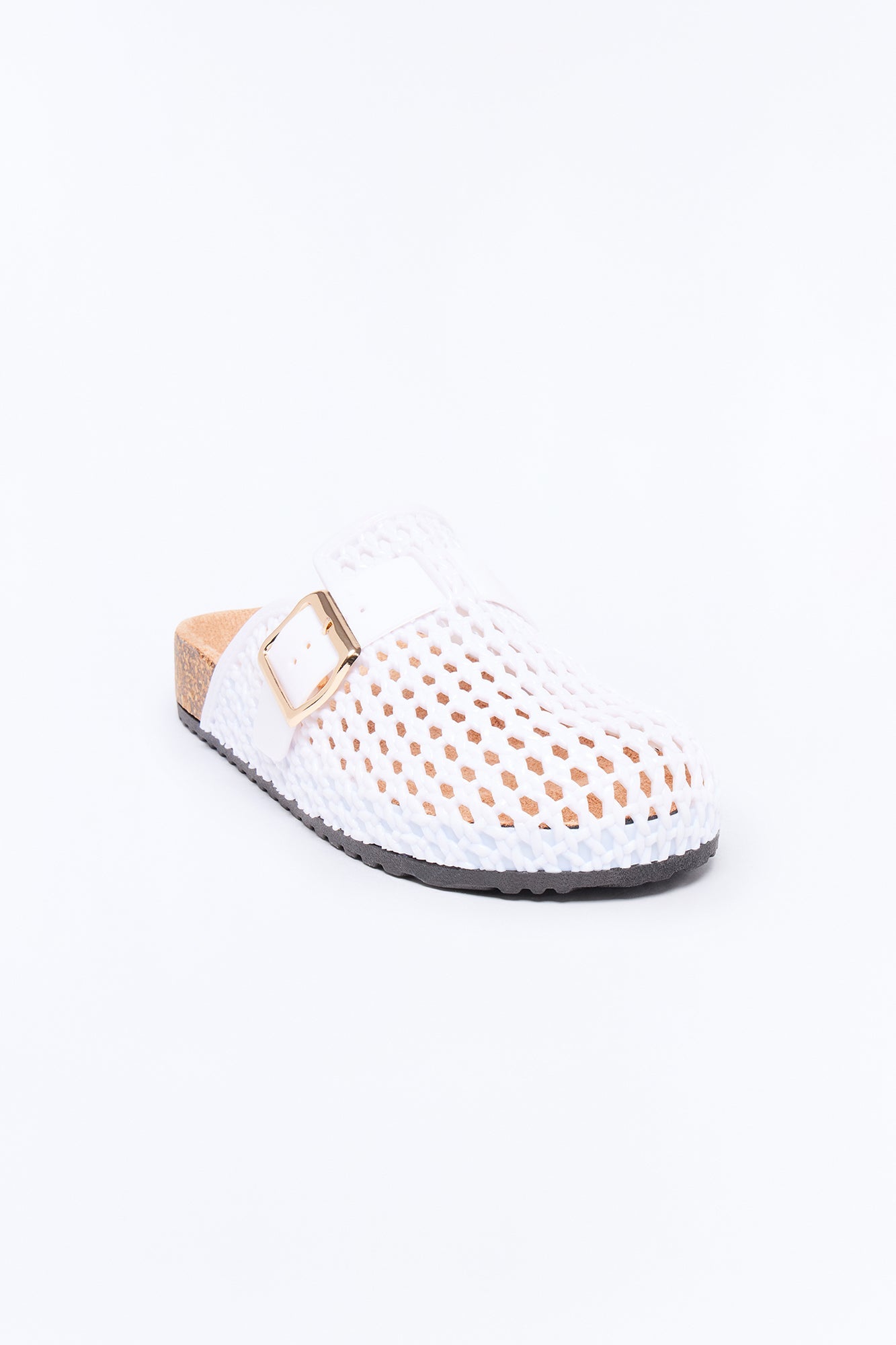 Anny Buckle Jelly Slides - White