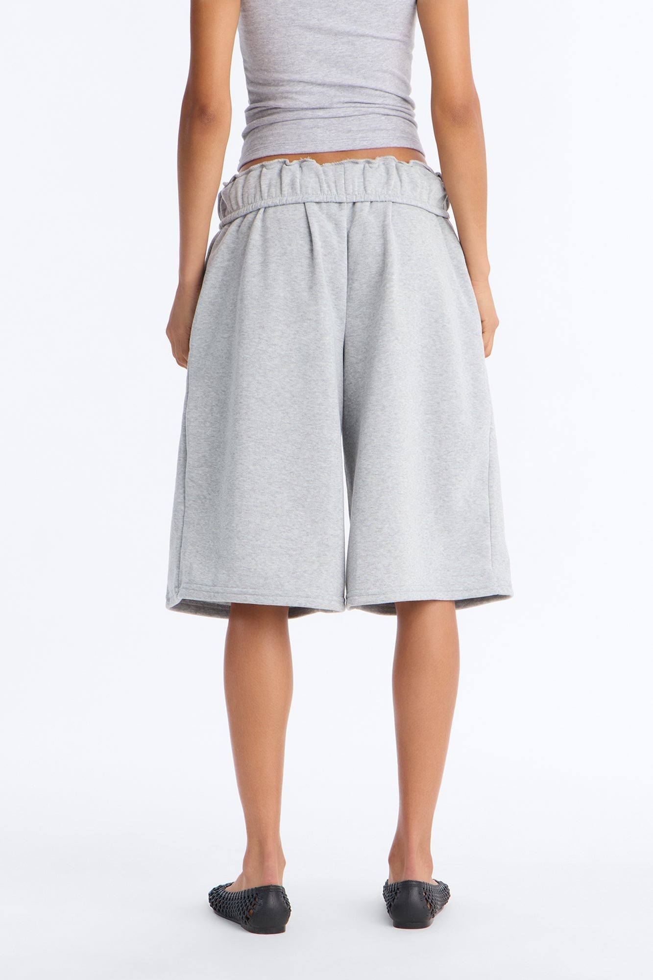 Tessa Fleece Sweatshort - Heather Grey