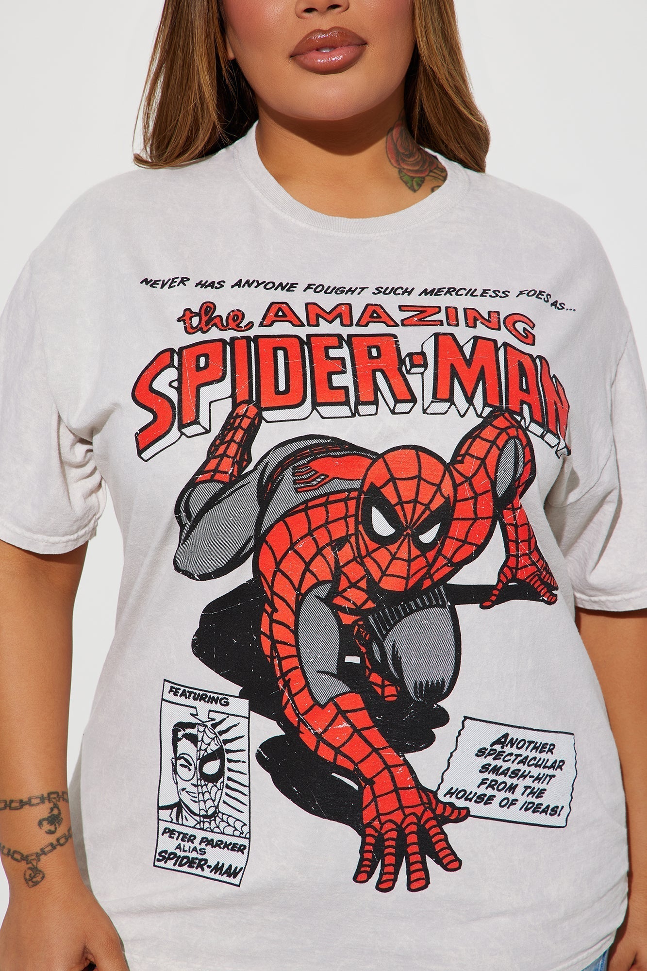 Vintage Amazing Spiderman Washed Tee - White/combo