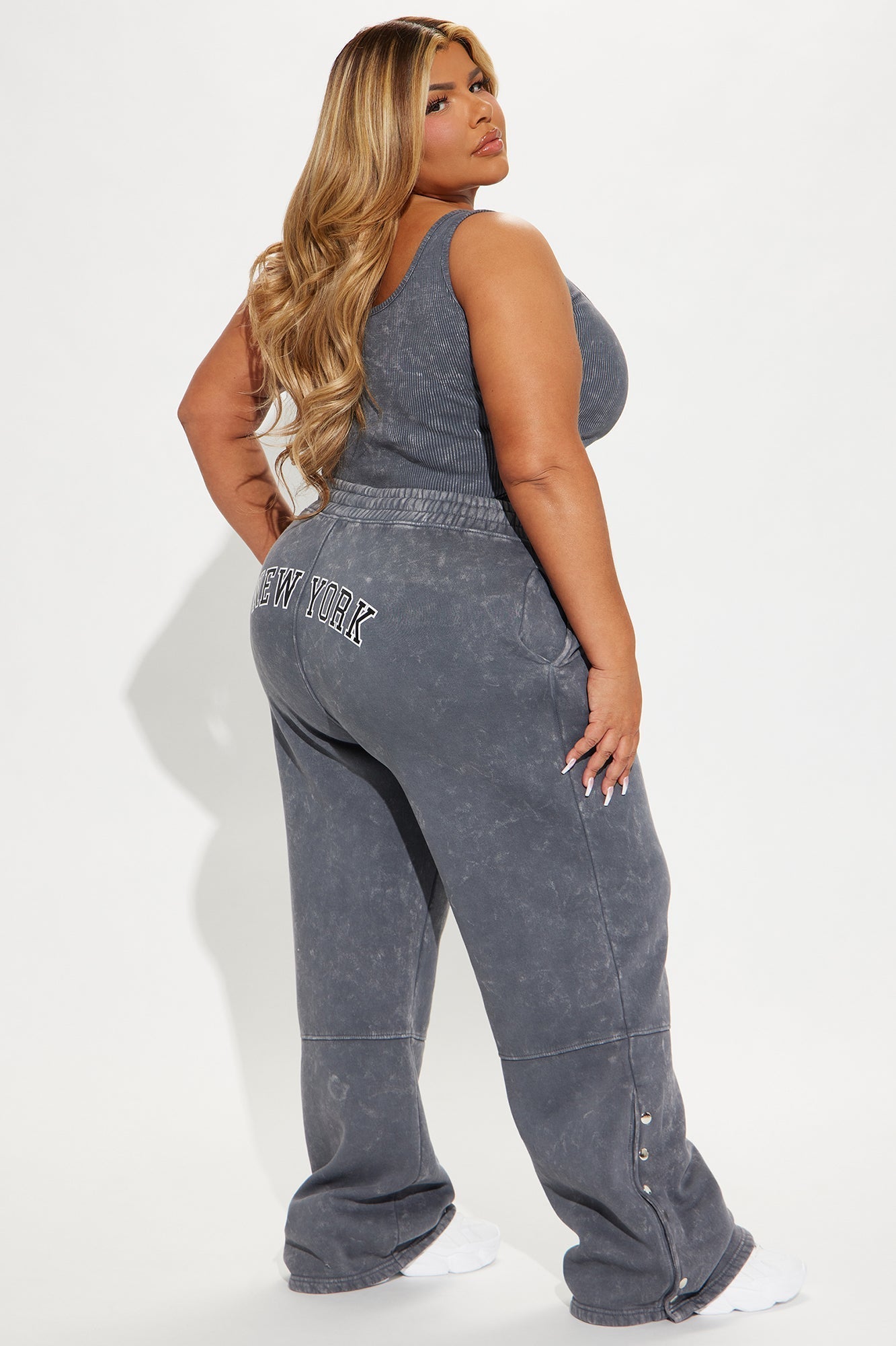 New York Washed Bodysuit - Charcoal