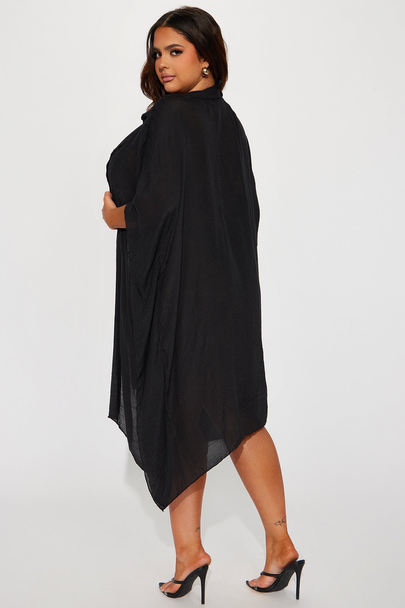 Megan Swim Cover Up Kimono - Black