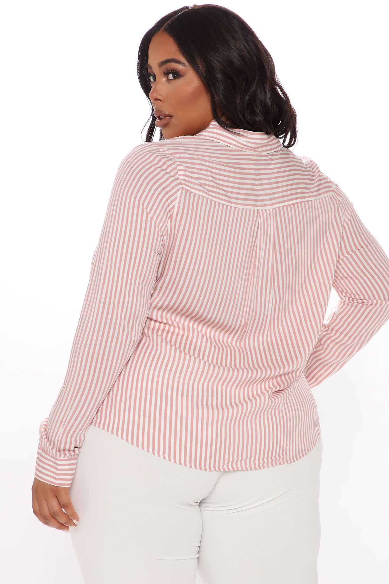 You Better Work Striped Shirt II - Pink/White