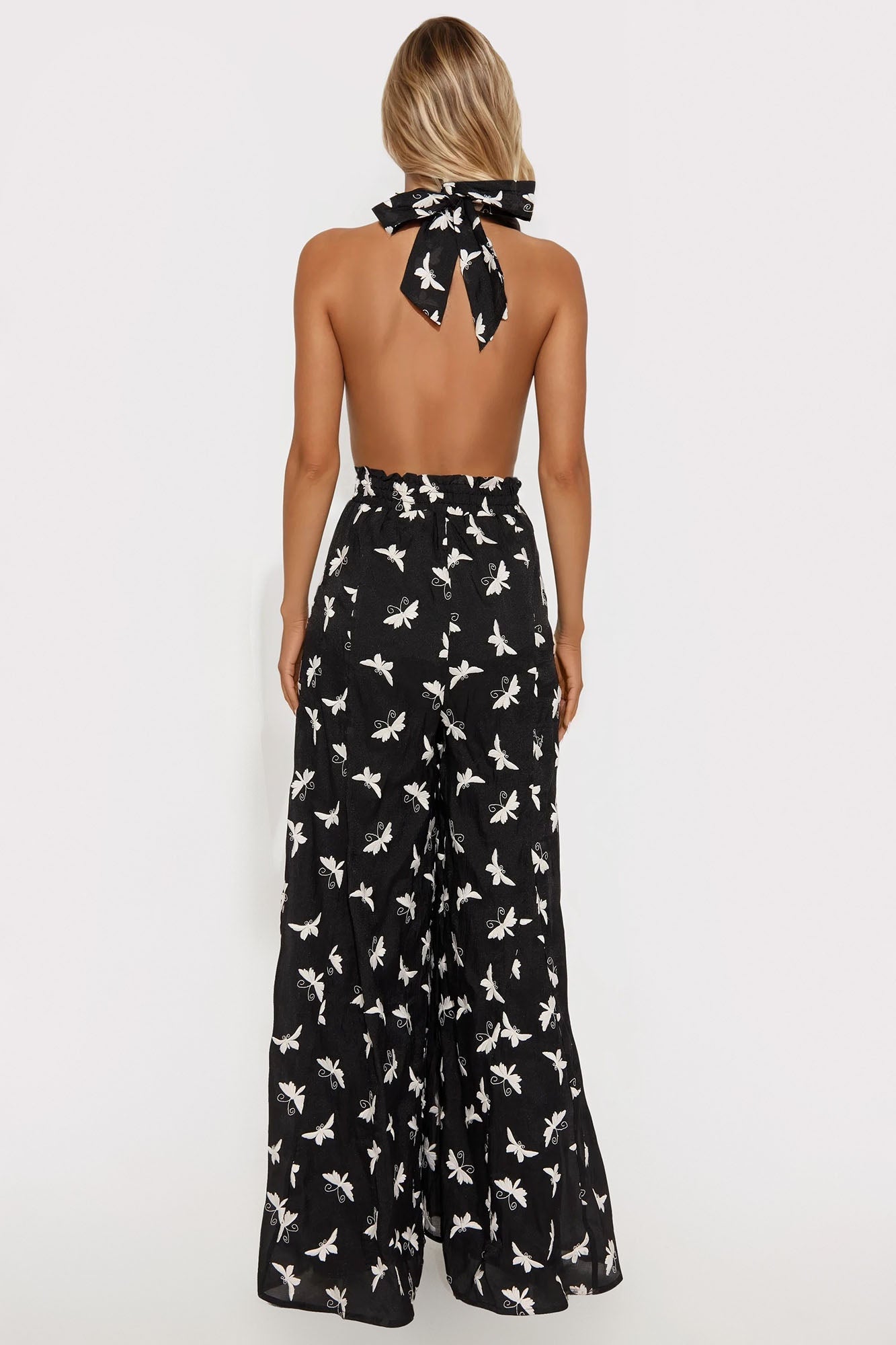 Belinda Butterfly Jumpsuit - Black/White