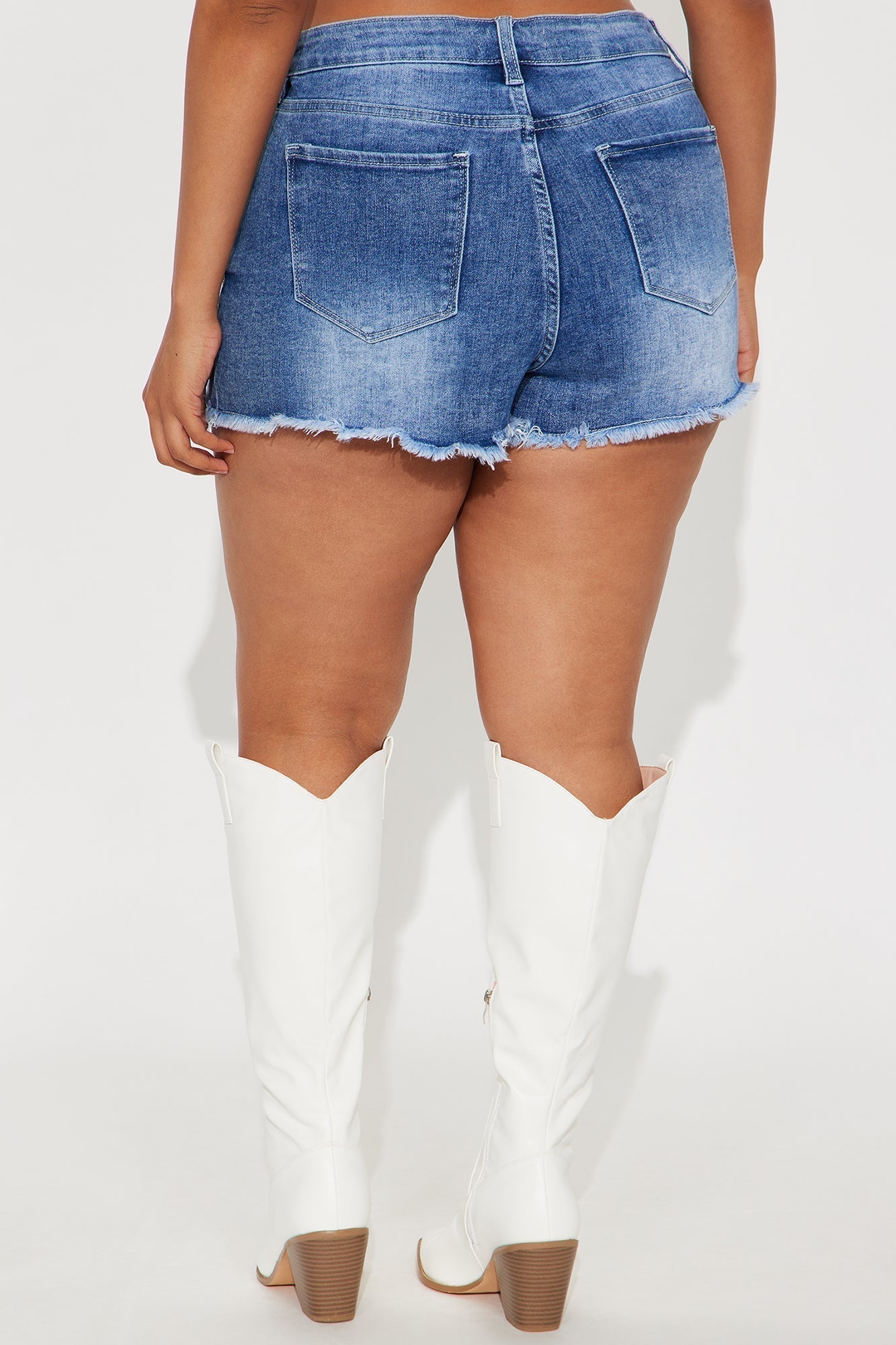 Opening Up Stretch Denim Shorts - Vintage Wash