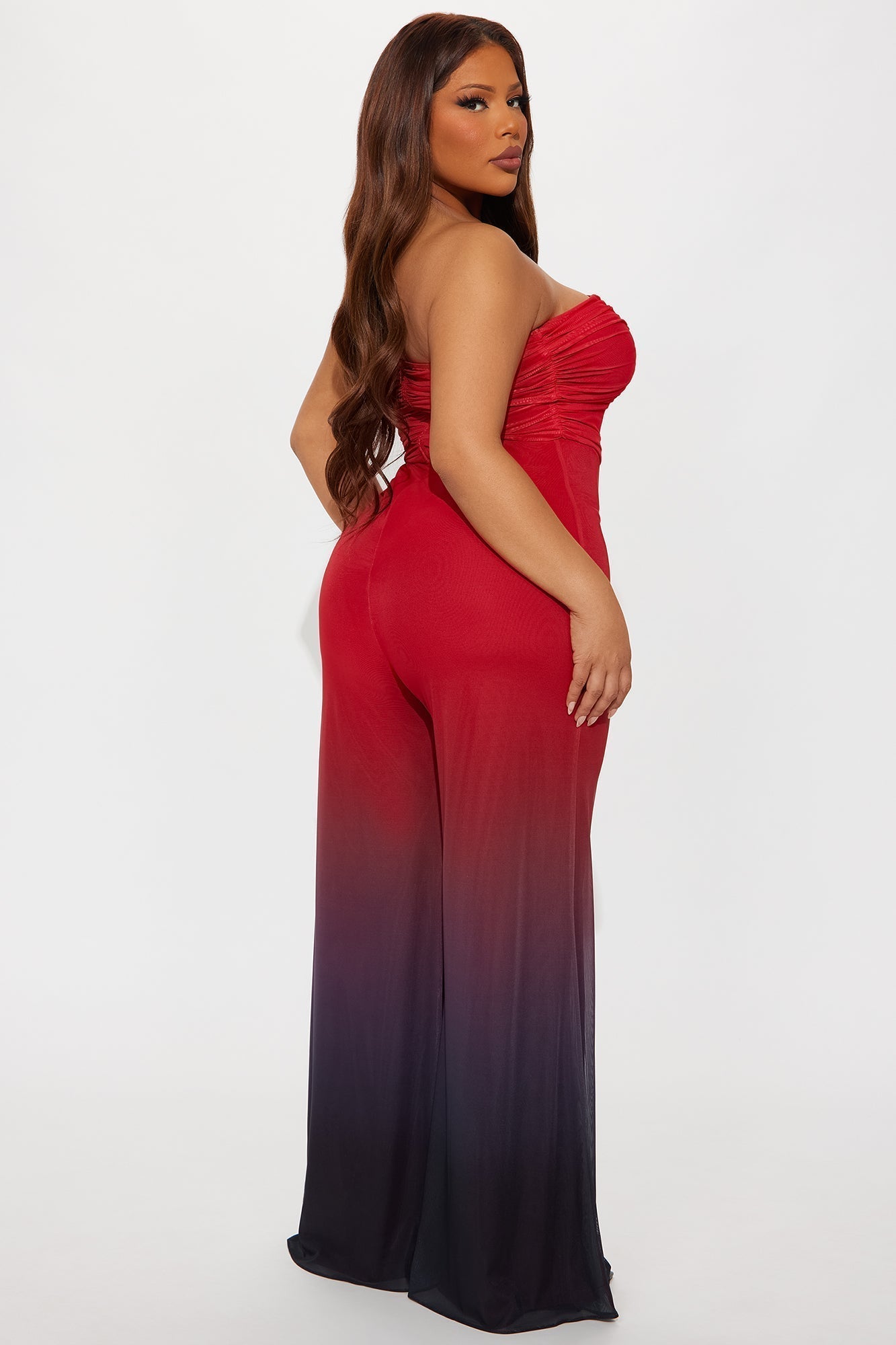Sipping Mai Tais Mesh Jumpsuit - Red/combo