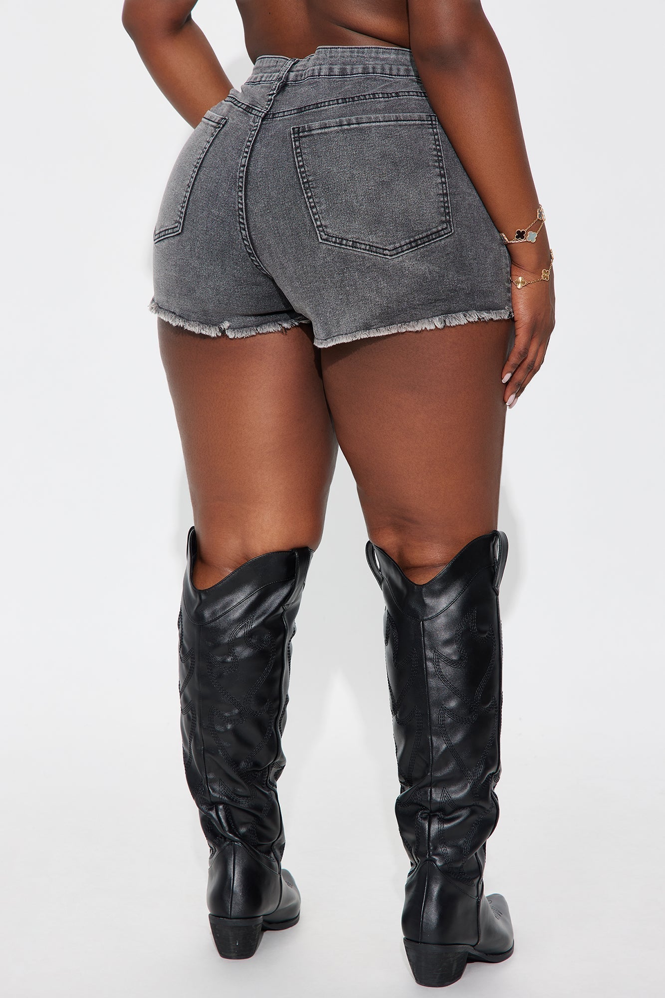 Always My Type Denim Shorts - Grey