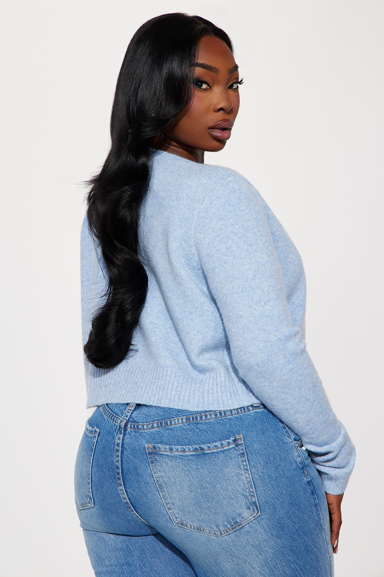 Sweet Sensation Cropped Cardigan - Blue