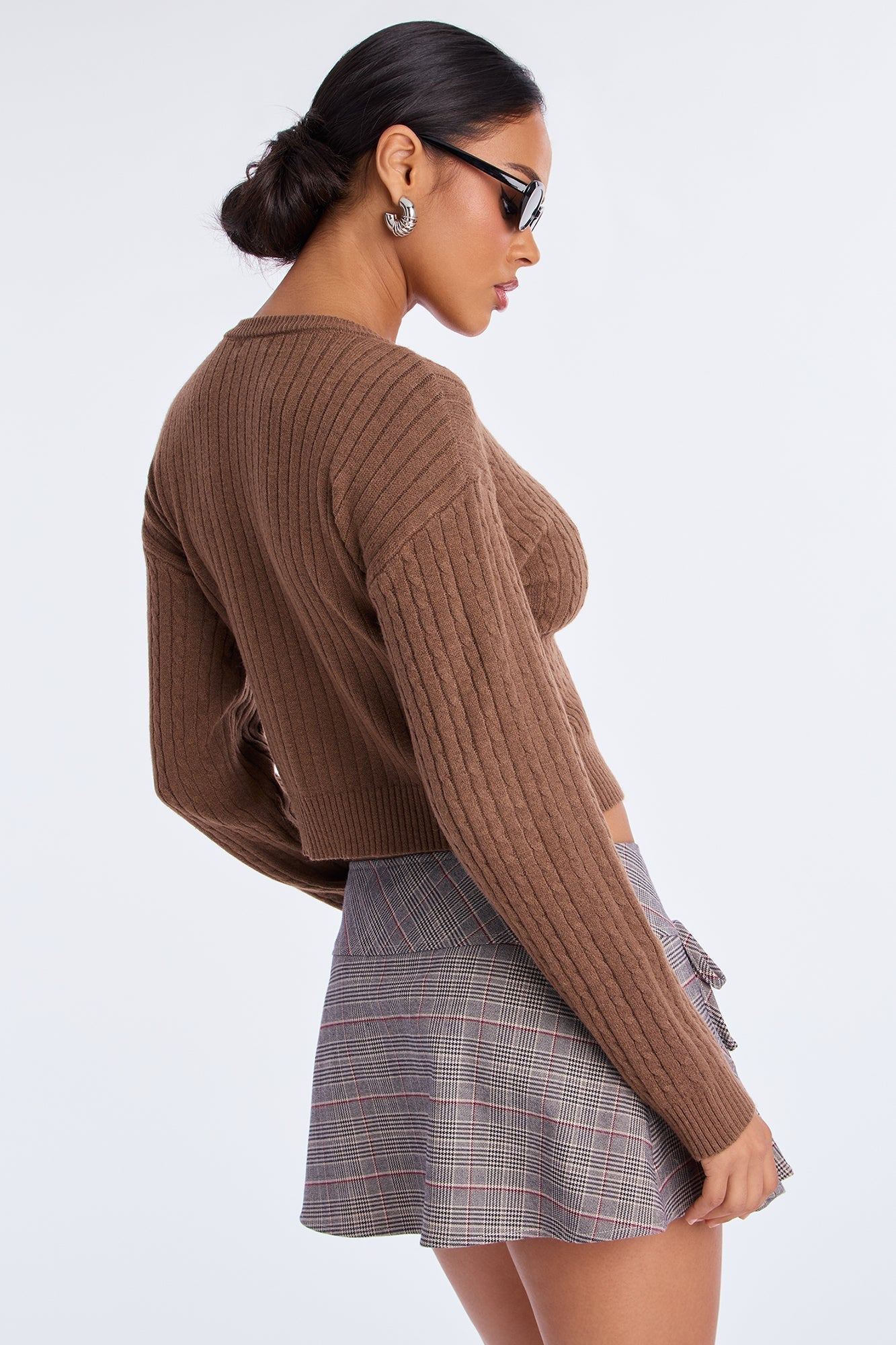 Chillin' It Cable Knit Sweater - Chestnut