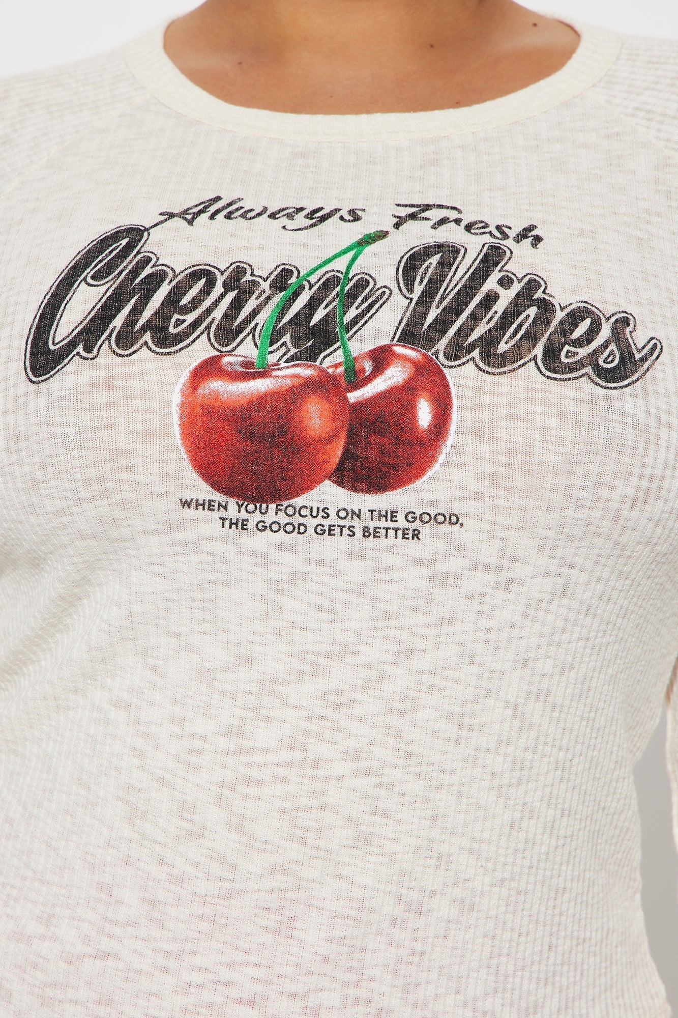 Cherry Vibes Long Sleeve T-Shirt - White