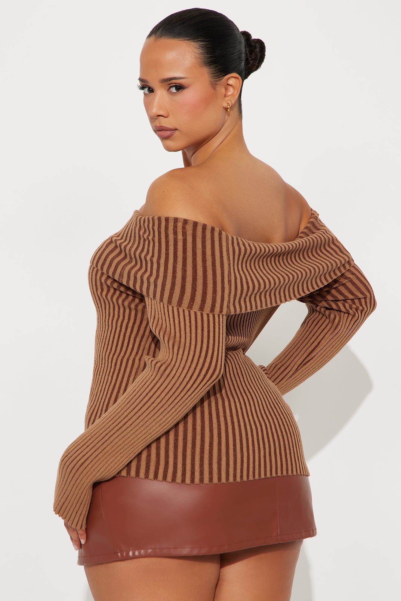 All Yours Washed Sweater Top - Brown