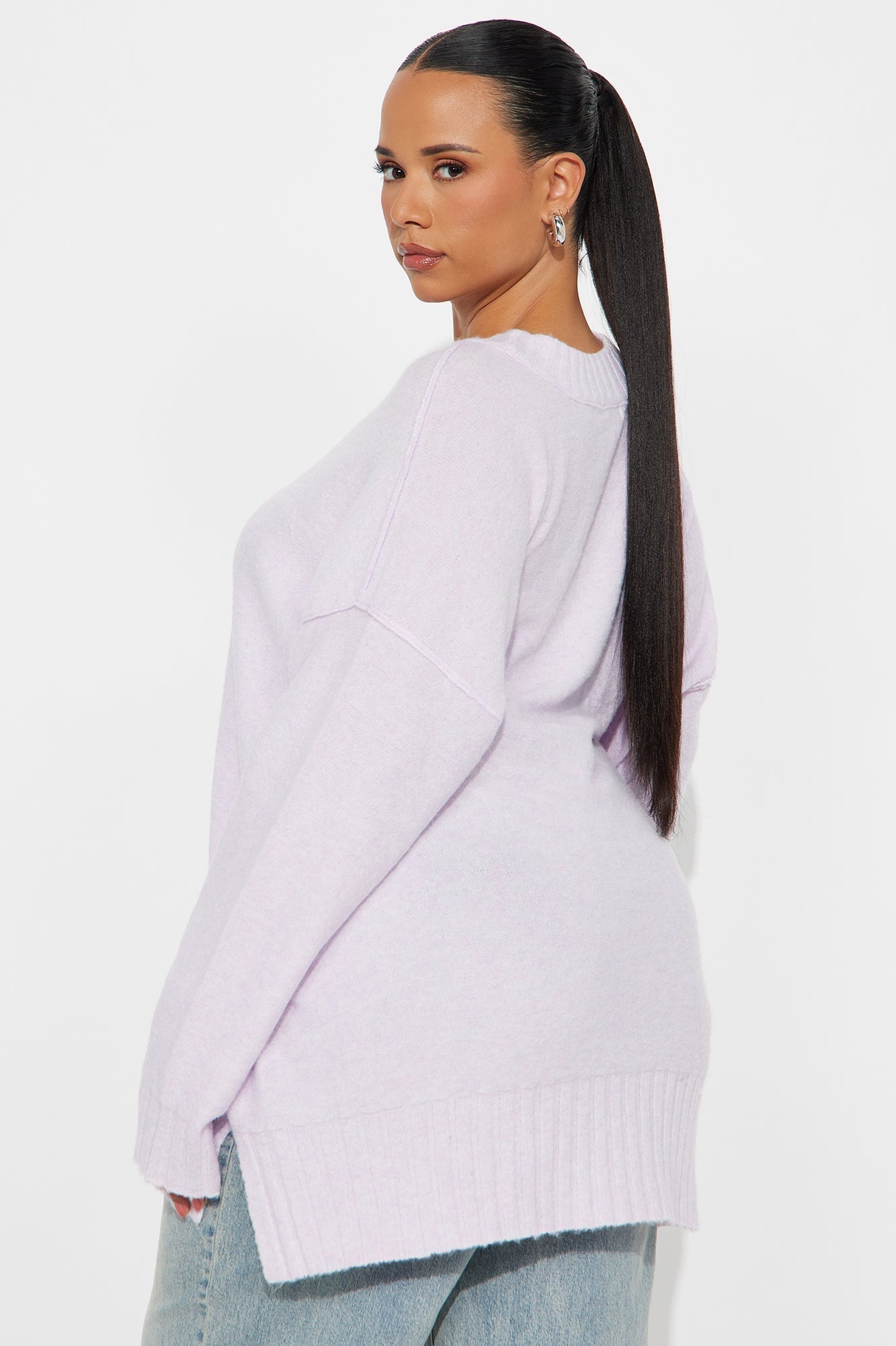 Scenic Route Oversized Sweater - Lavender