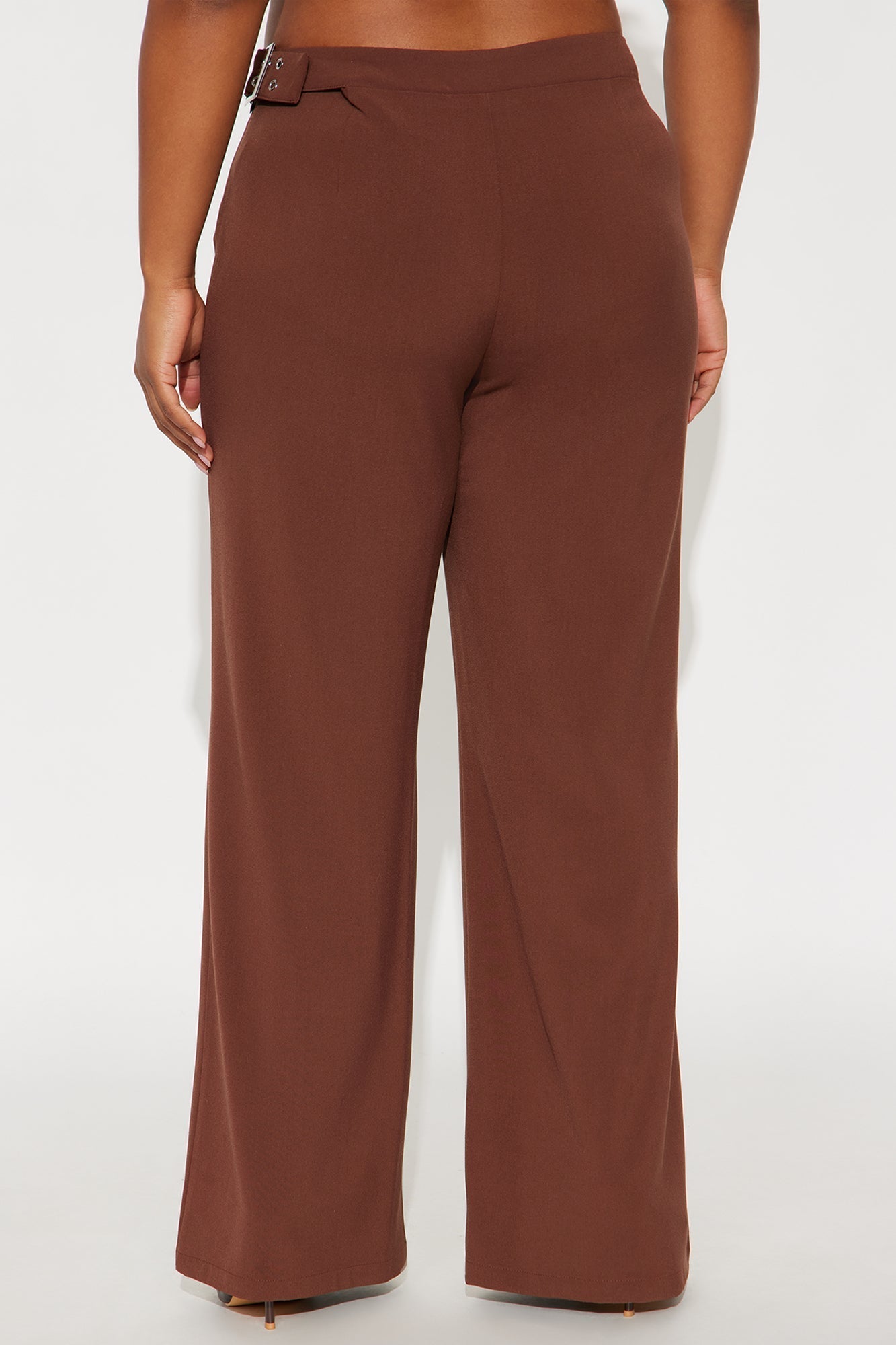 Set The Standard Cut Out Wide Leg Pant 33″ - Chocolate