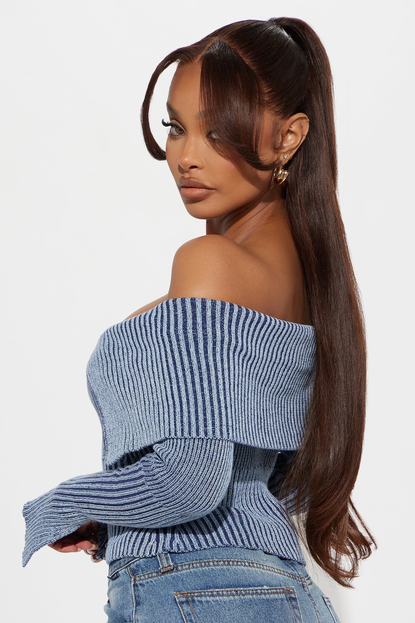 On Your Mind Washed Sweater - Blue