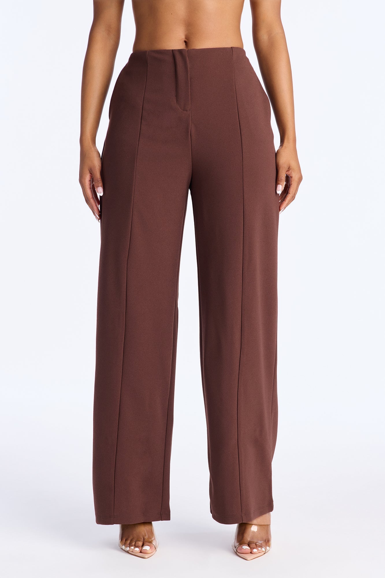 On A Conference Call Wide Leg Trouser Pant 31 - Brown