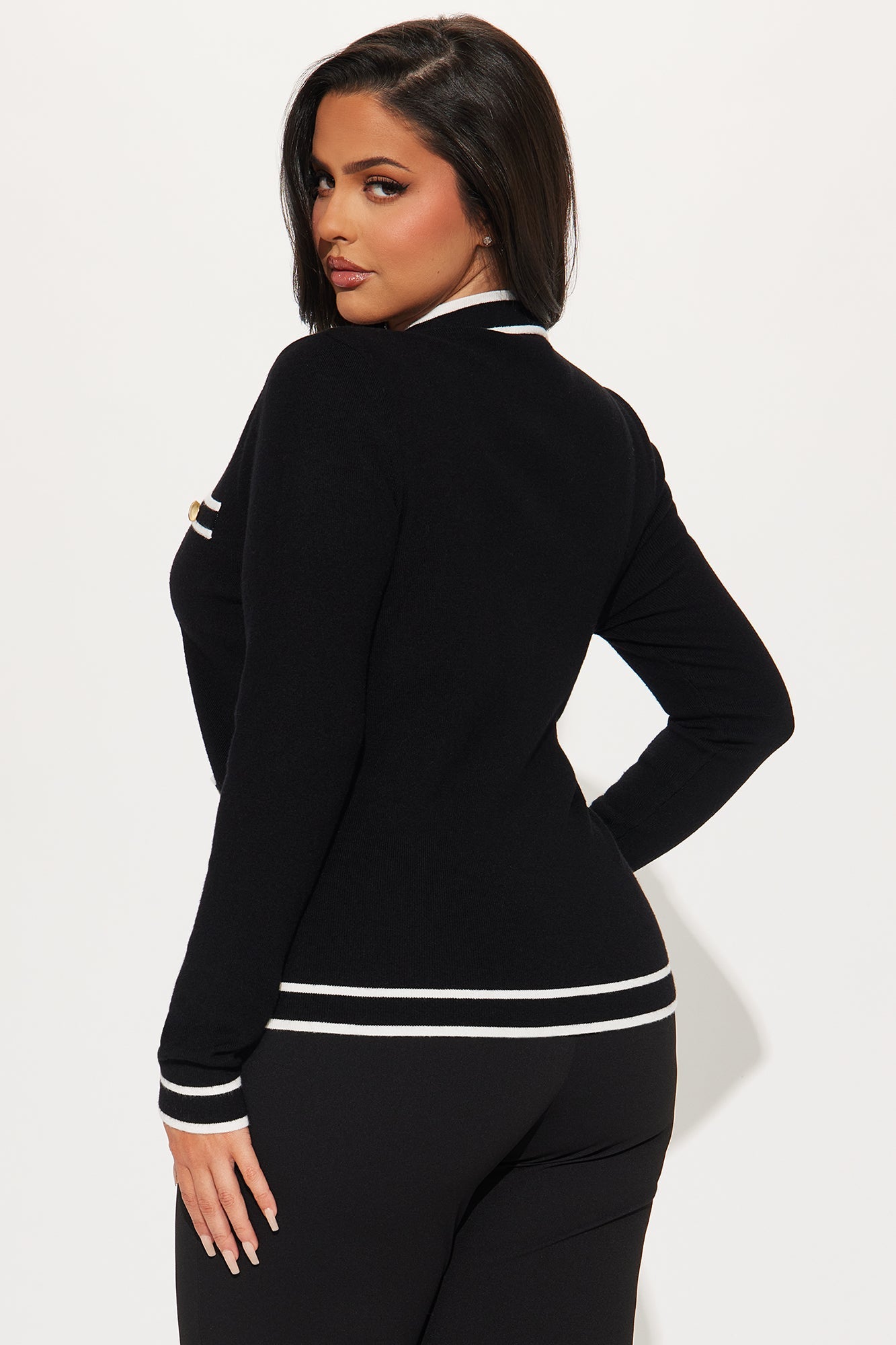 Lunch In Paris 2 Piece Sweater - Black/White