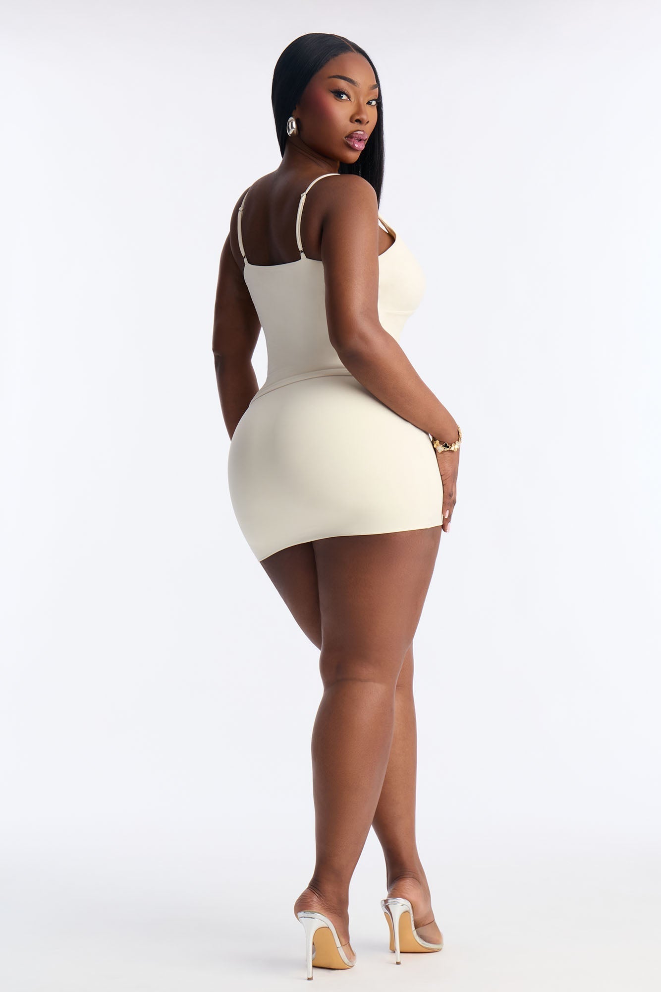 Contour Double Lined Mini Skirt - Bone