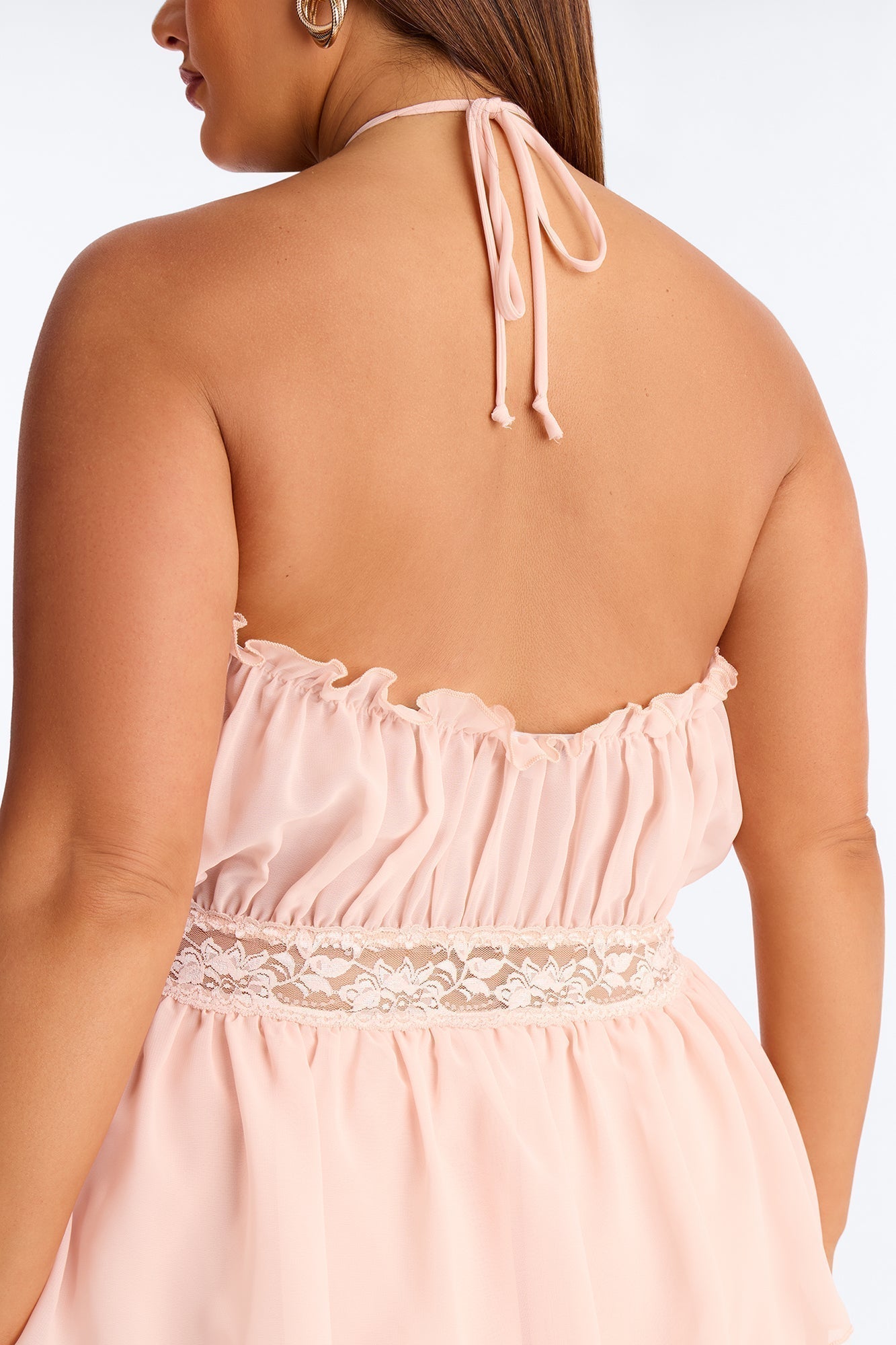 Sweet Like Summer Chiffon Mini Dress - Peach