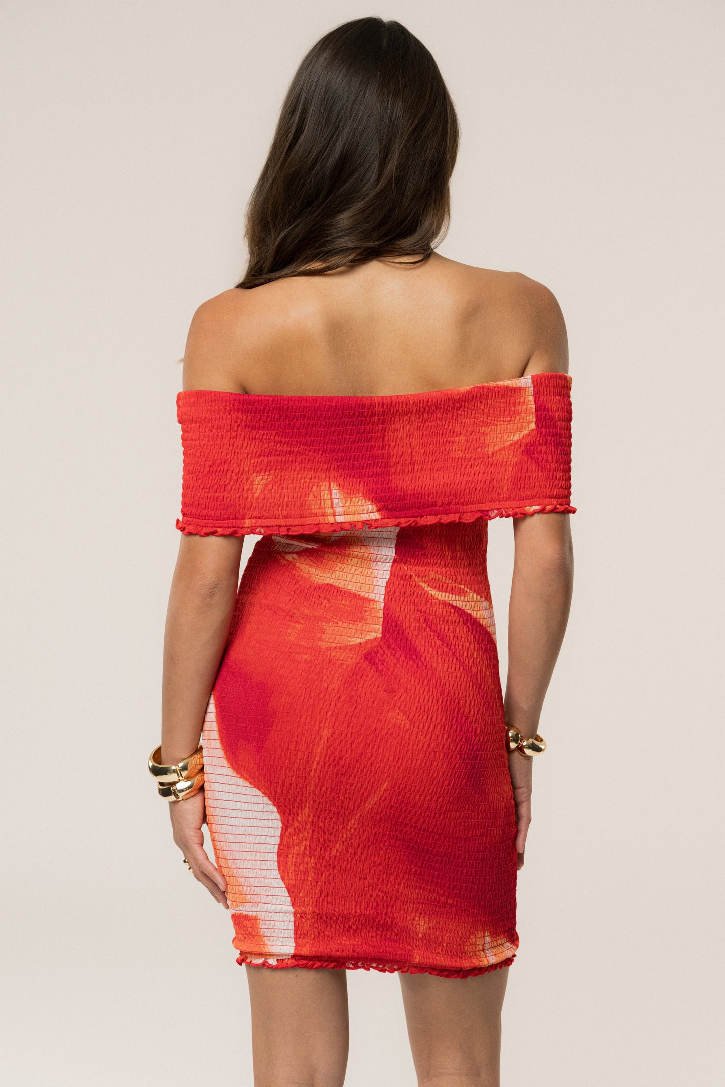 Sunset Red Garden Bliss Mini Dress