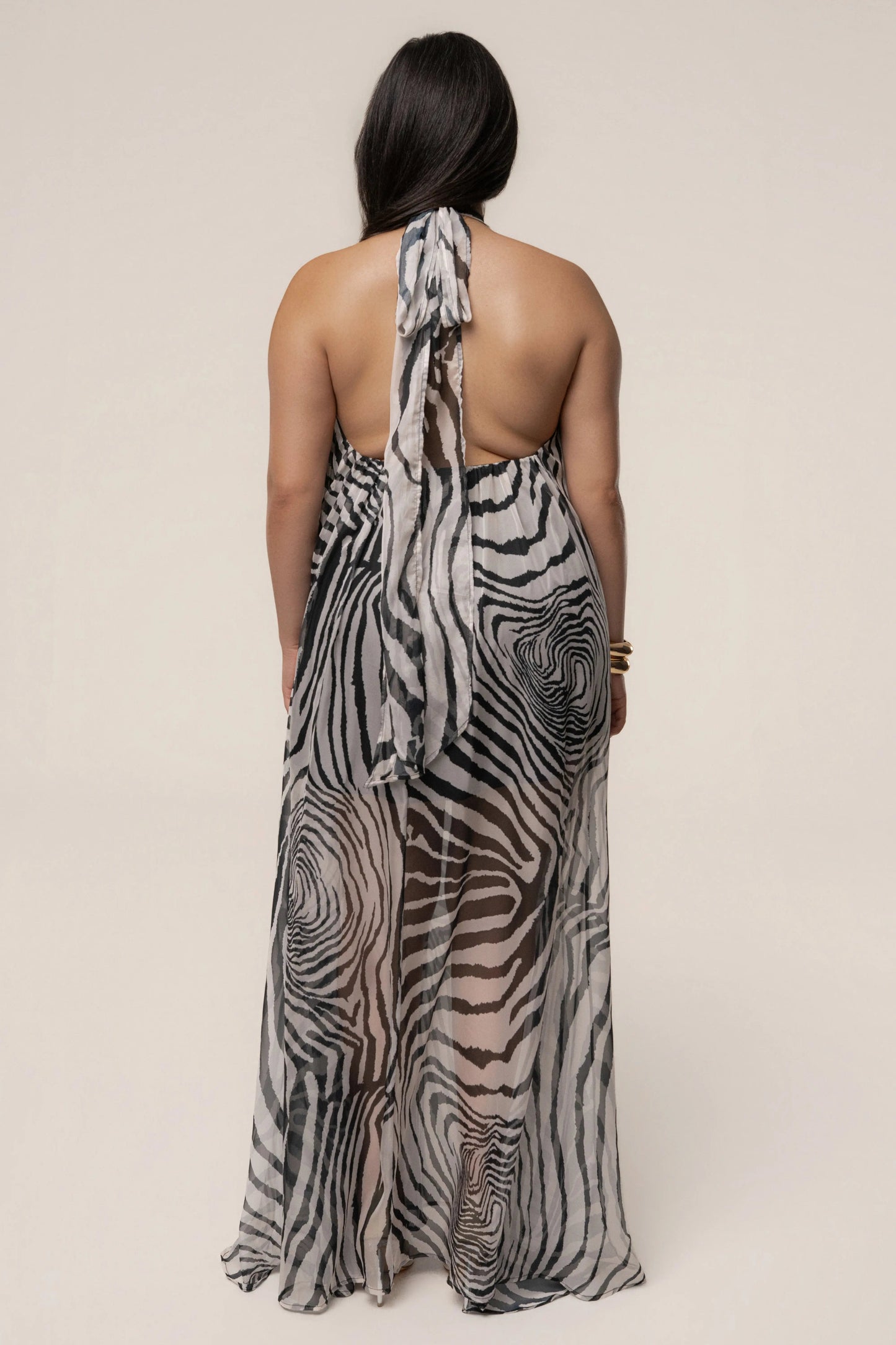 PRE-ORDER Zebra Print Jolene Halter Dress