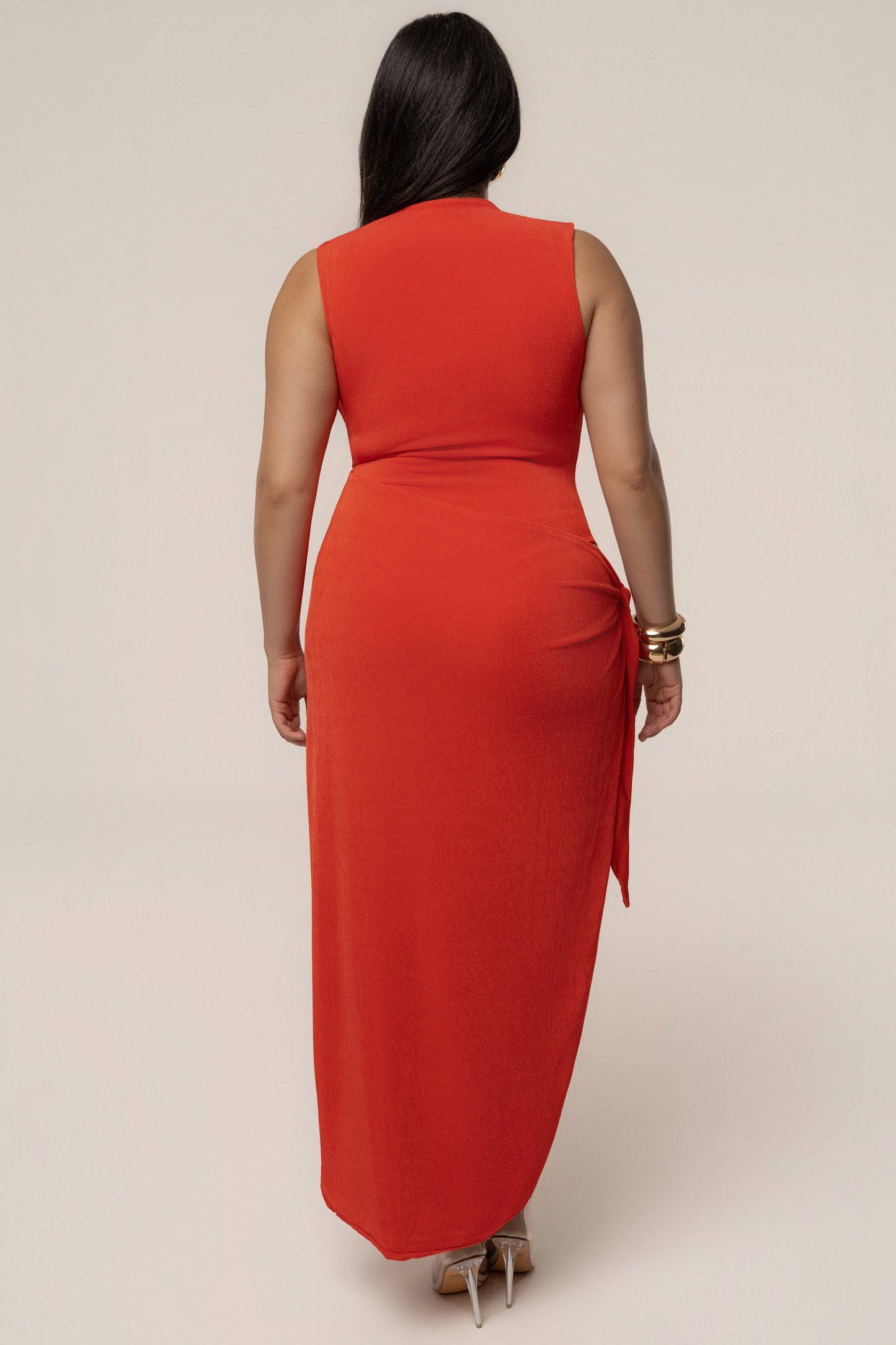 Orange Aubree Midi Dress