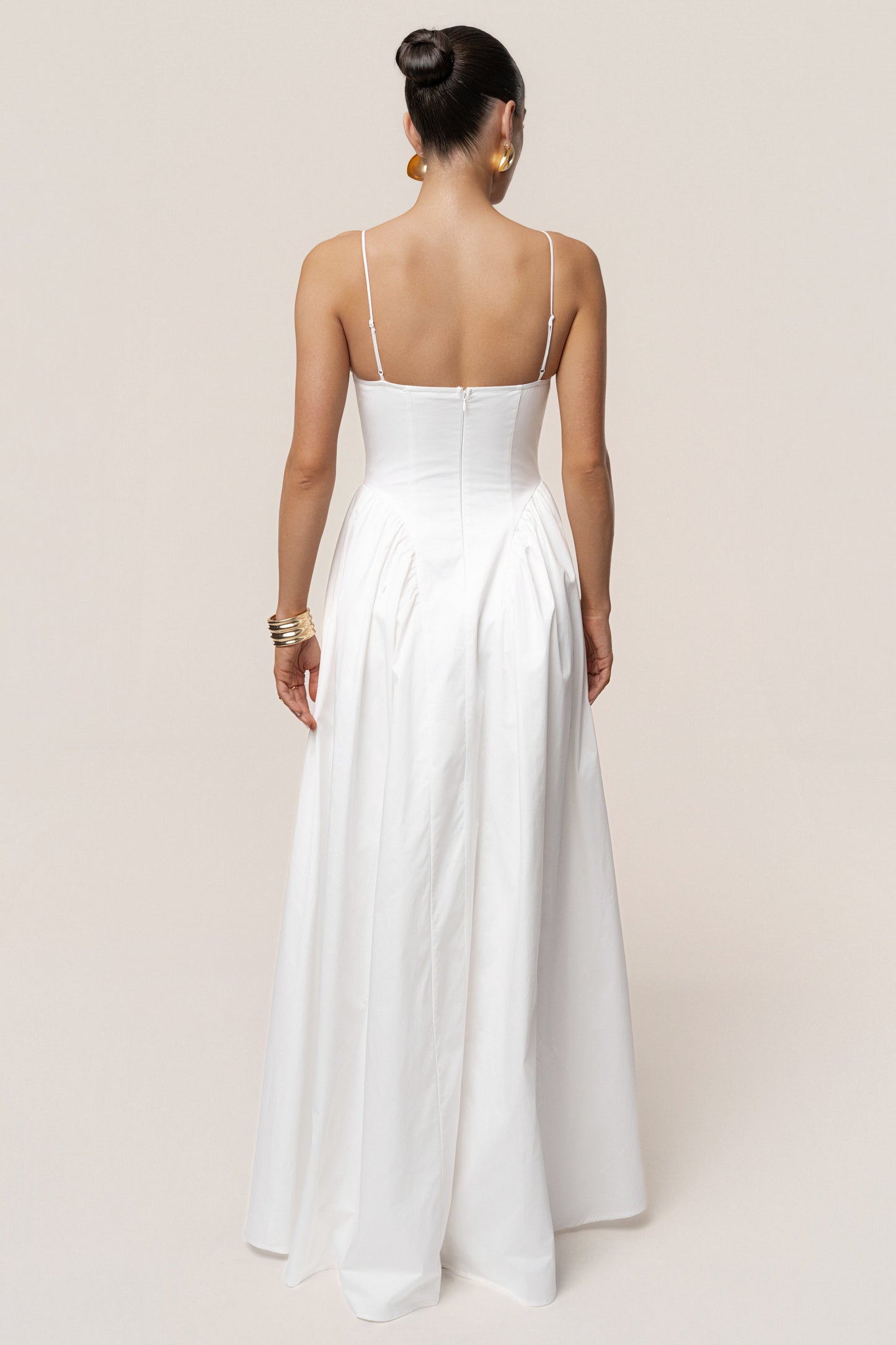 White Sculpted Grace Maxi Dress