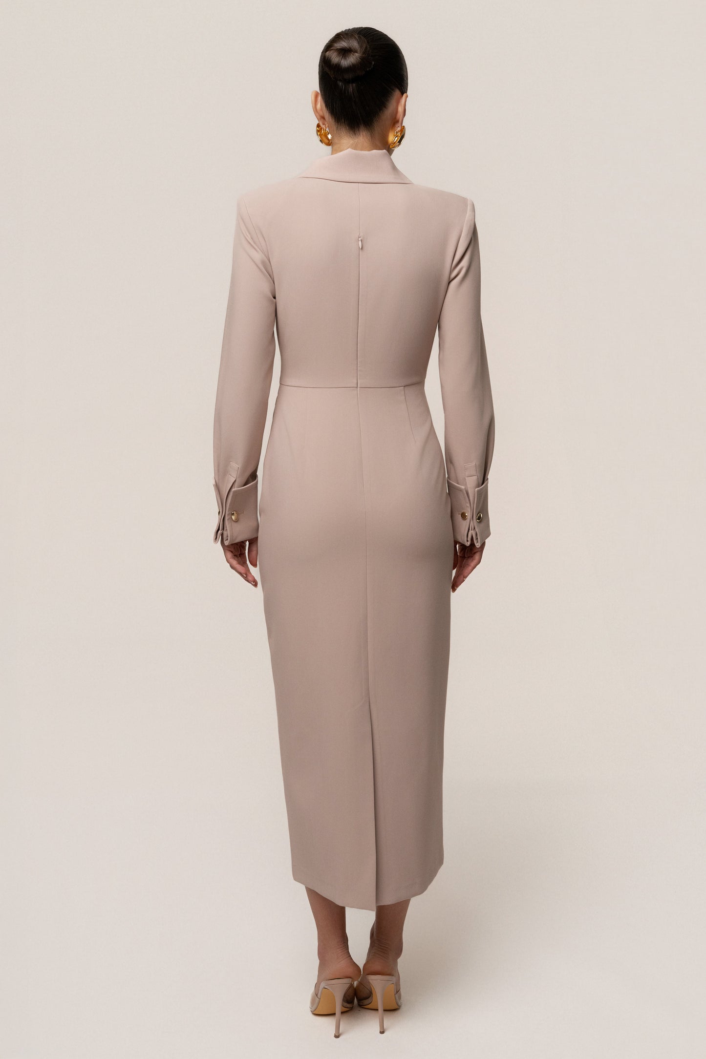 Taupe Manifest Blazer Midi Dress