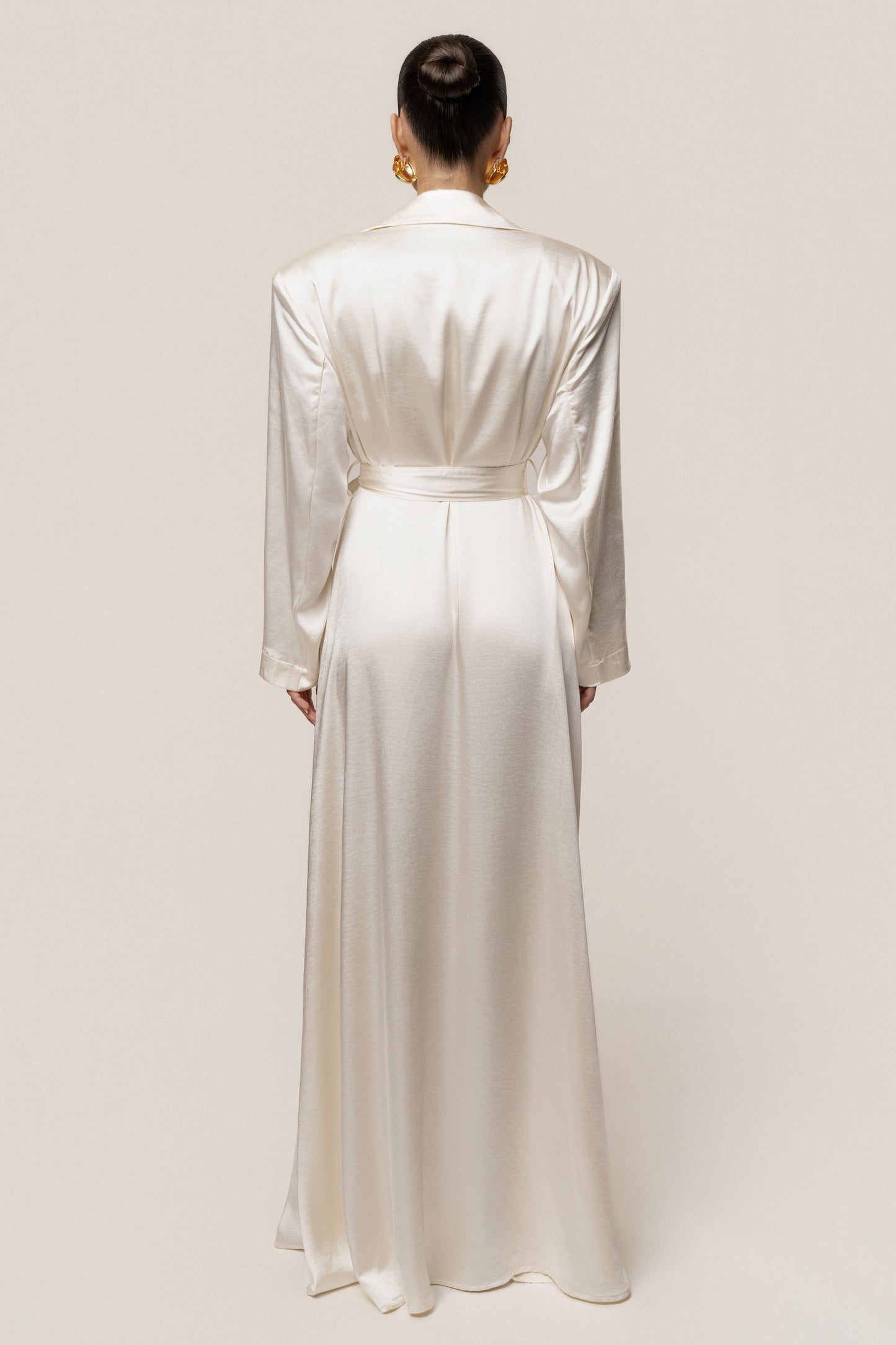 Ivory Satin Embrace Maxi Dress