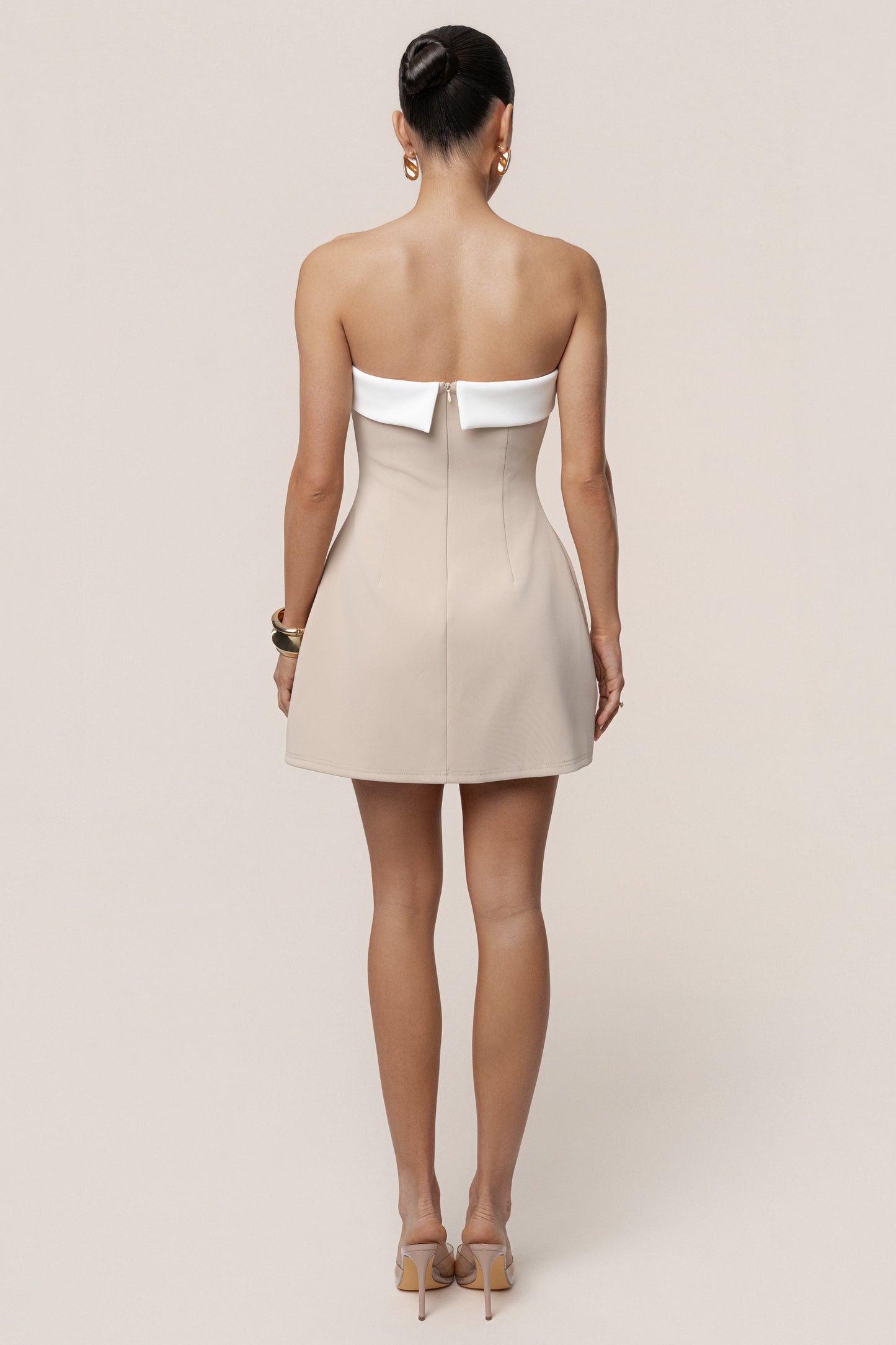 Beige Midnight Toast Mini Dress