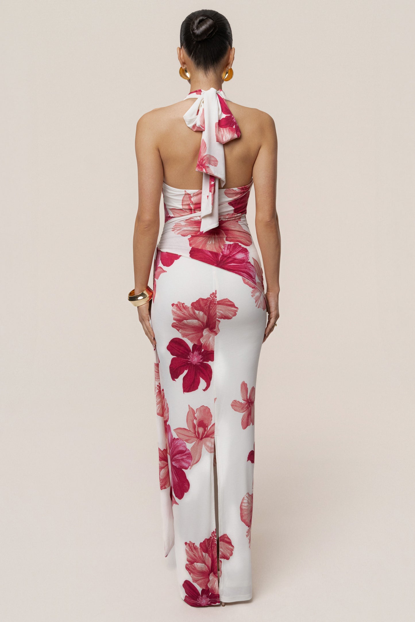 Red Floral Island Blossom Maxi Dress