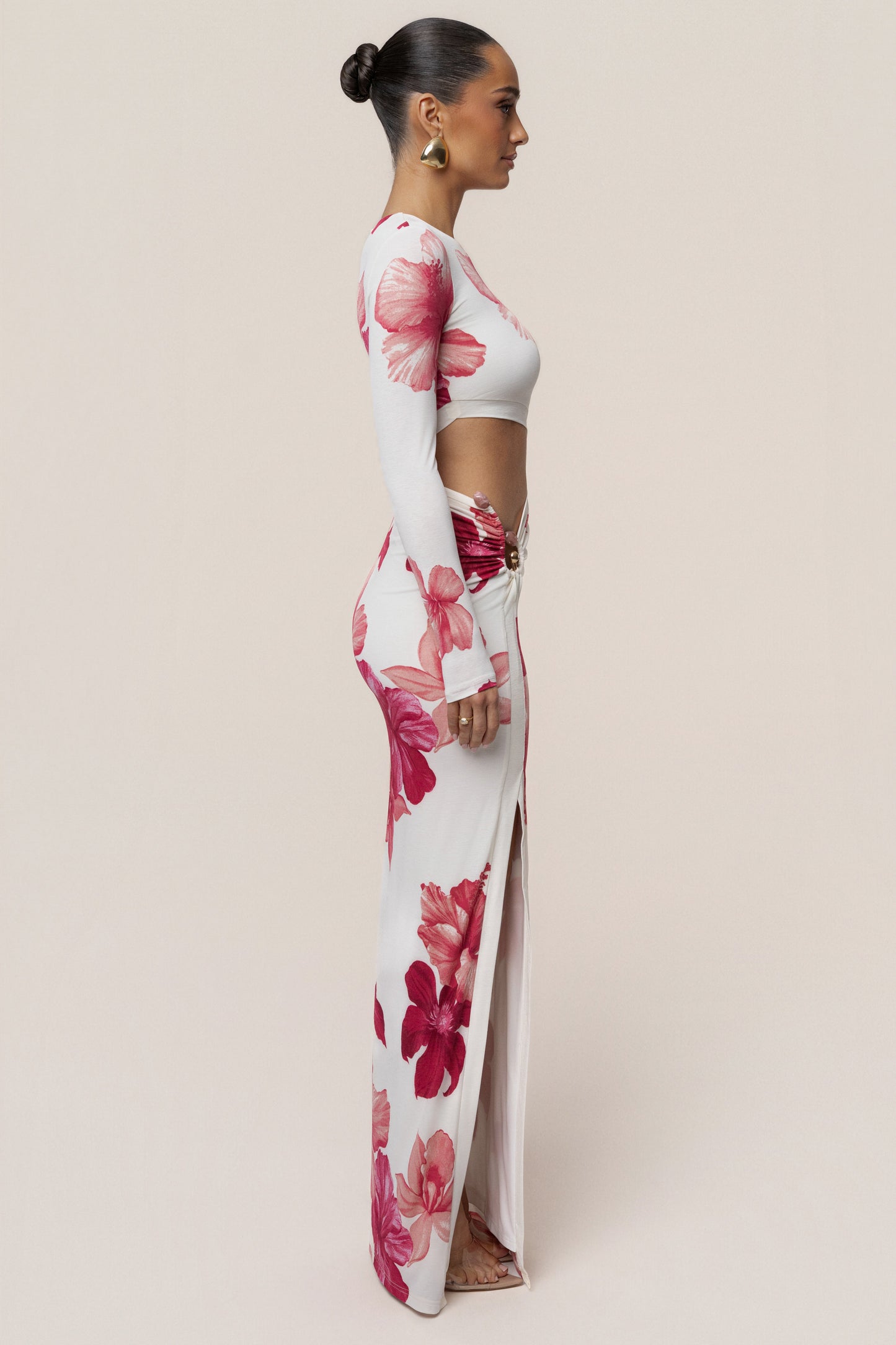 Red Floral Garden Oasis Maxi Dress