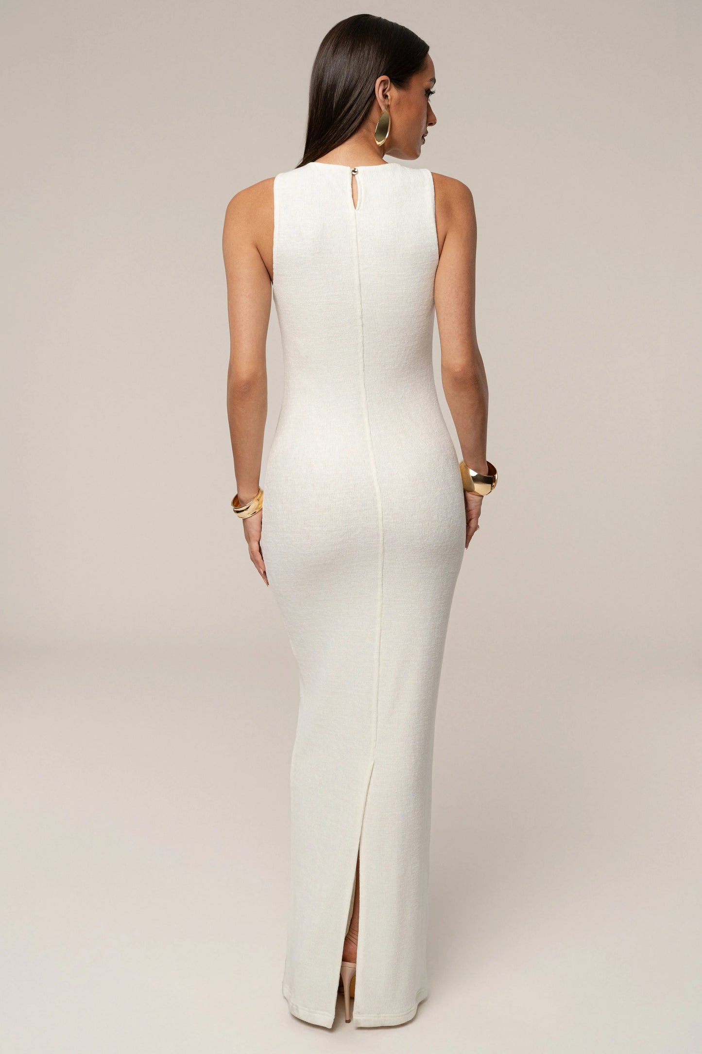 Ivory Alessia Knit Maxi Dress