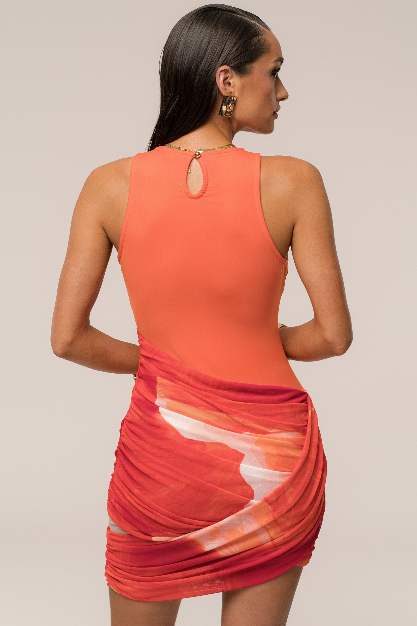Sunset Red Pure Radiance Mini Dress