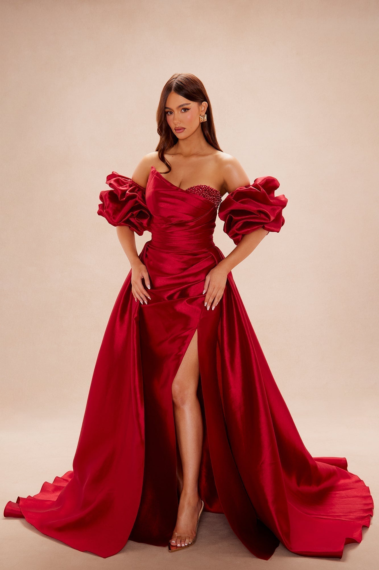 Lovers Lane Taffeta Gown - Red