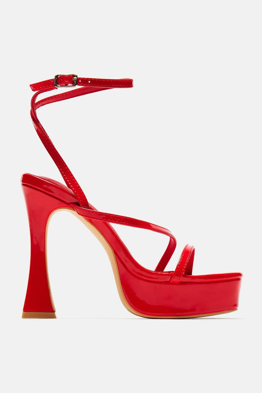 Andrea Platform Block Heels - Red