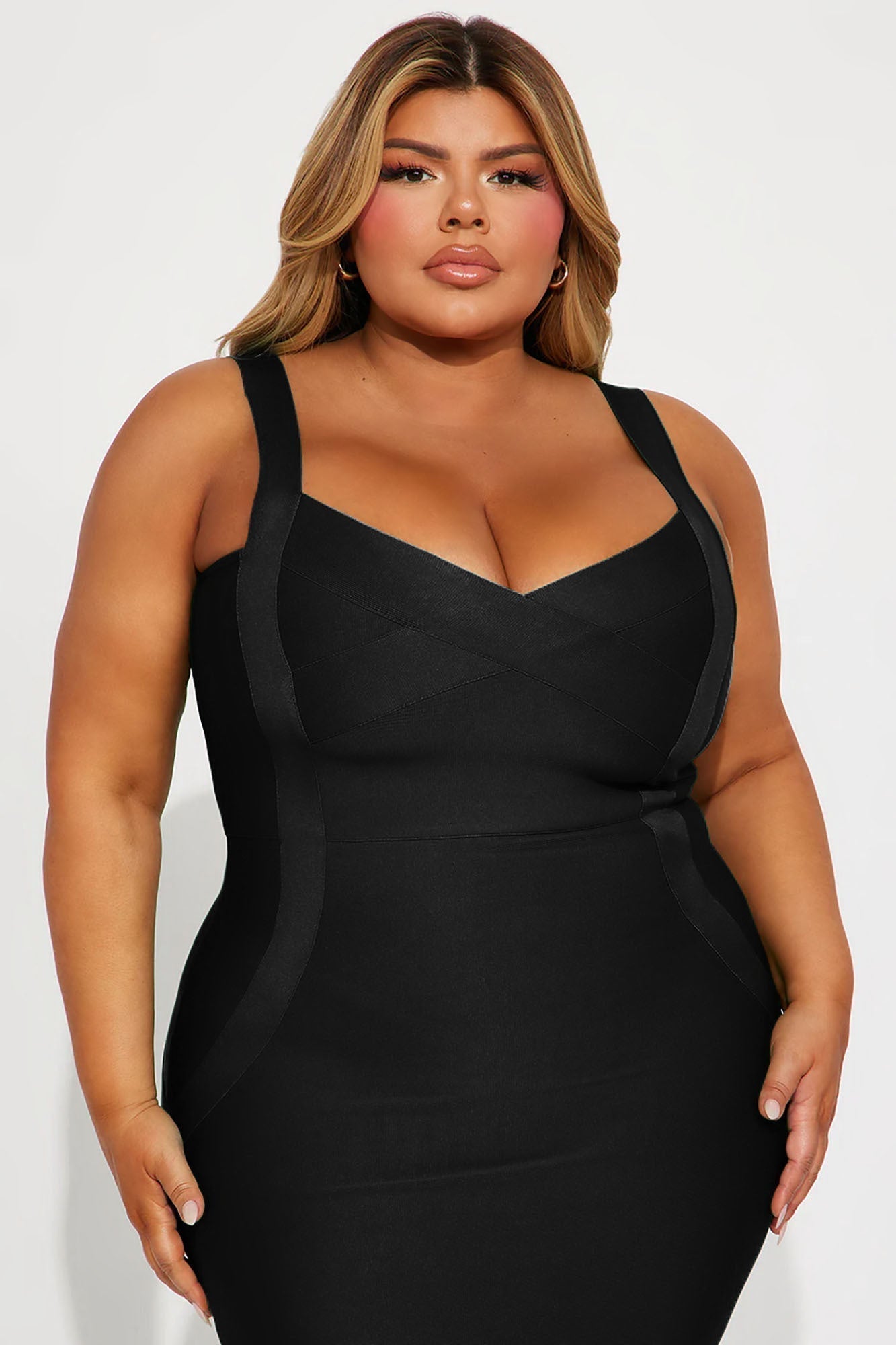 Elise Bandage Midi Dress - Black